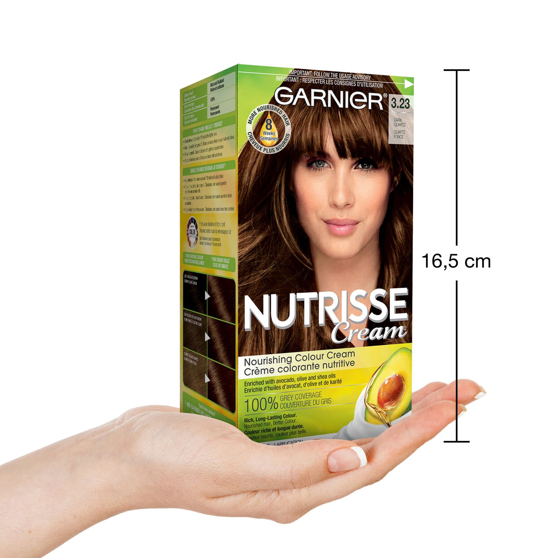 garnier hair dye nutrisse cream 323 dark quartz 0603084469338 inhand