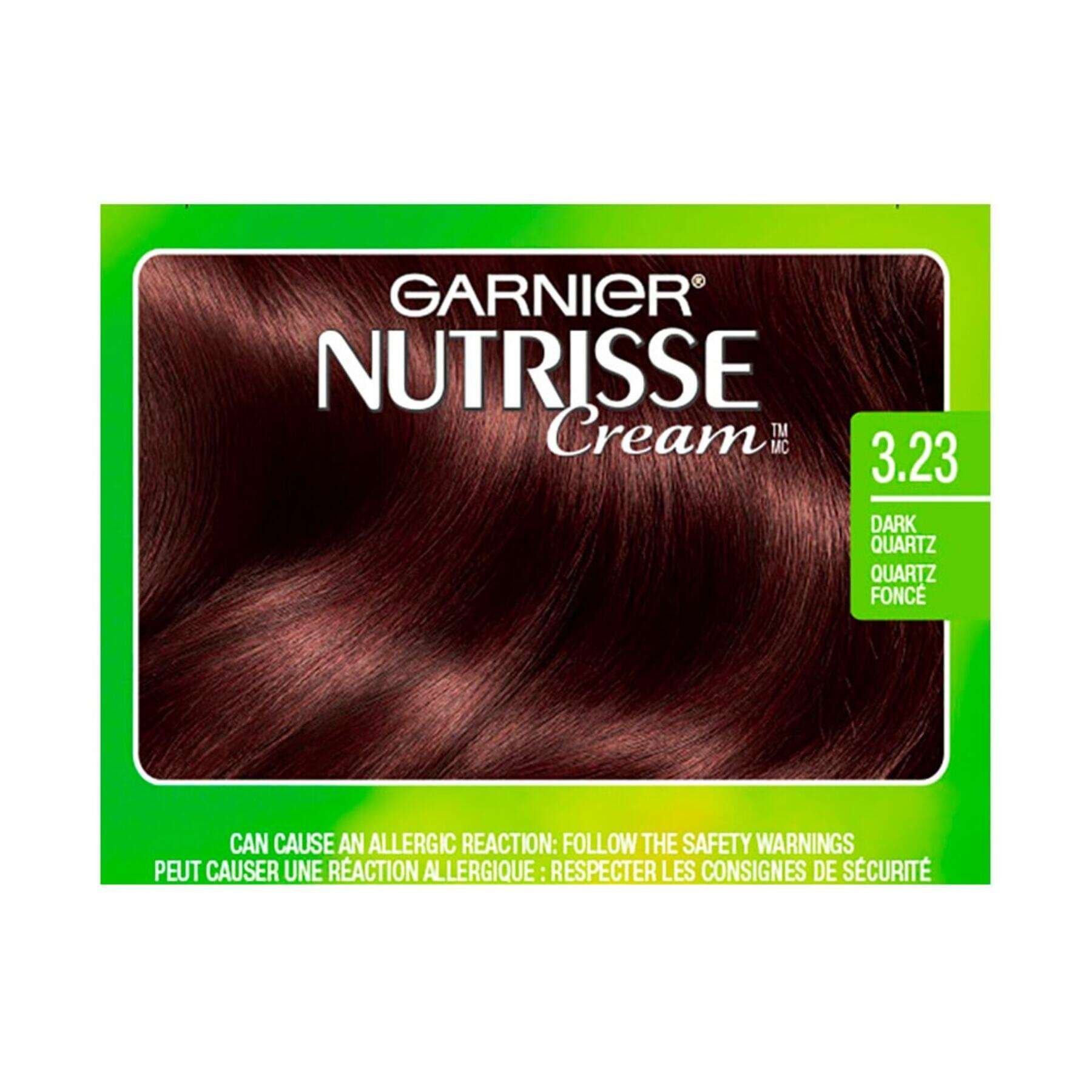 garnier hair dye nutrisse cream 323 dark quartz 0603084469338 swatch