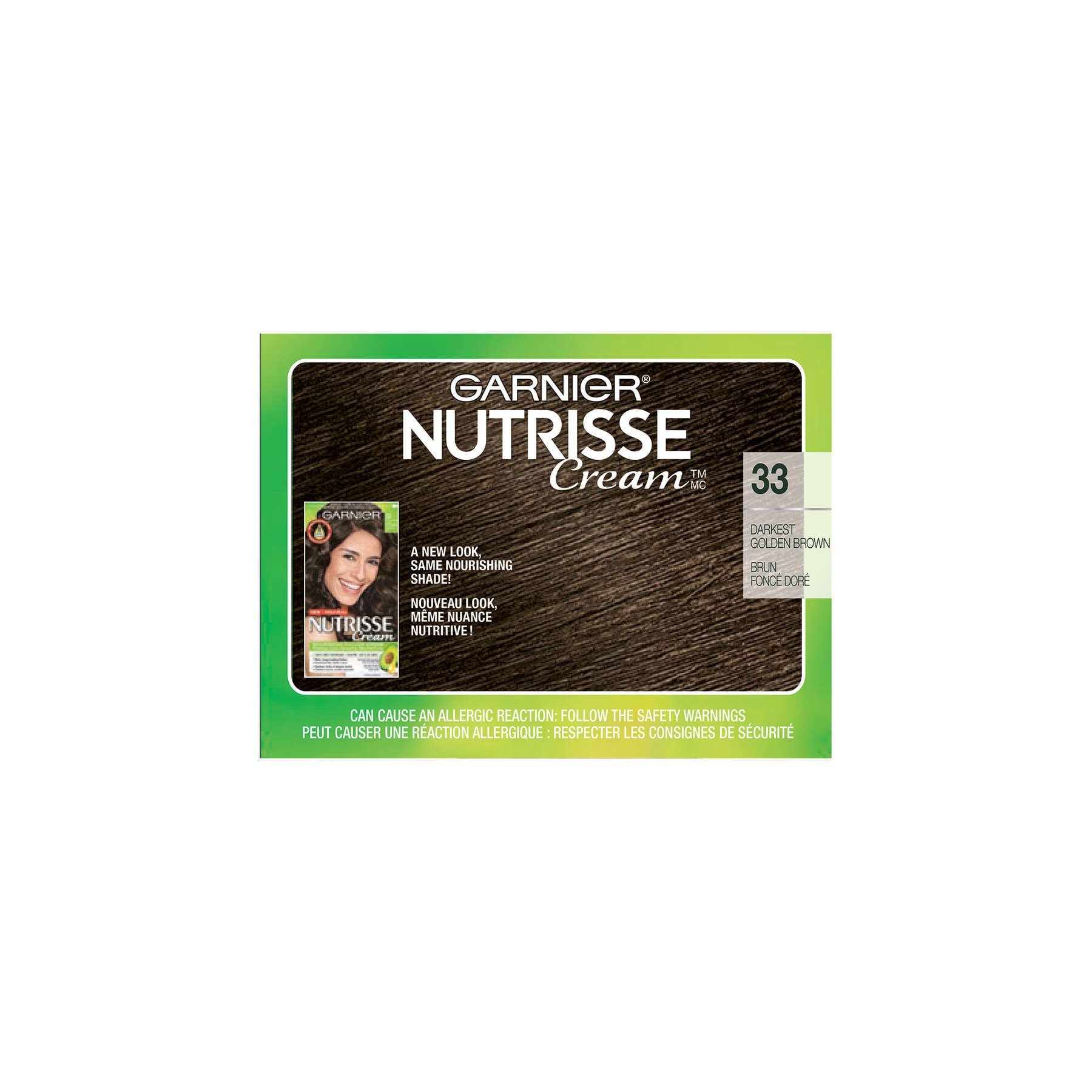 garnier hair dye nutrisse cream 33 darkest golden brown 0603084412341 top