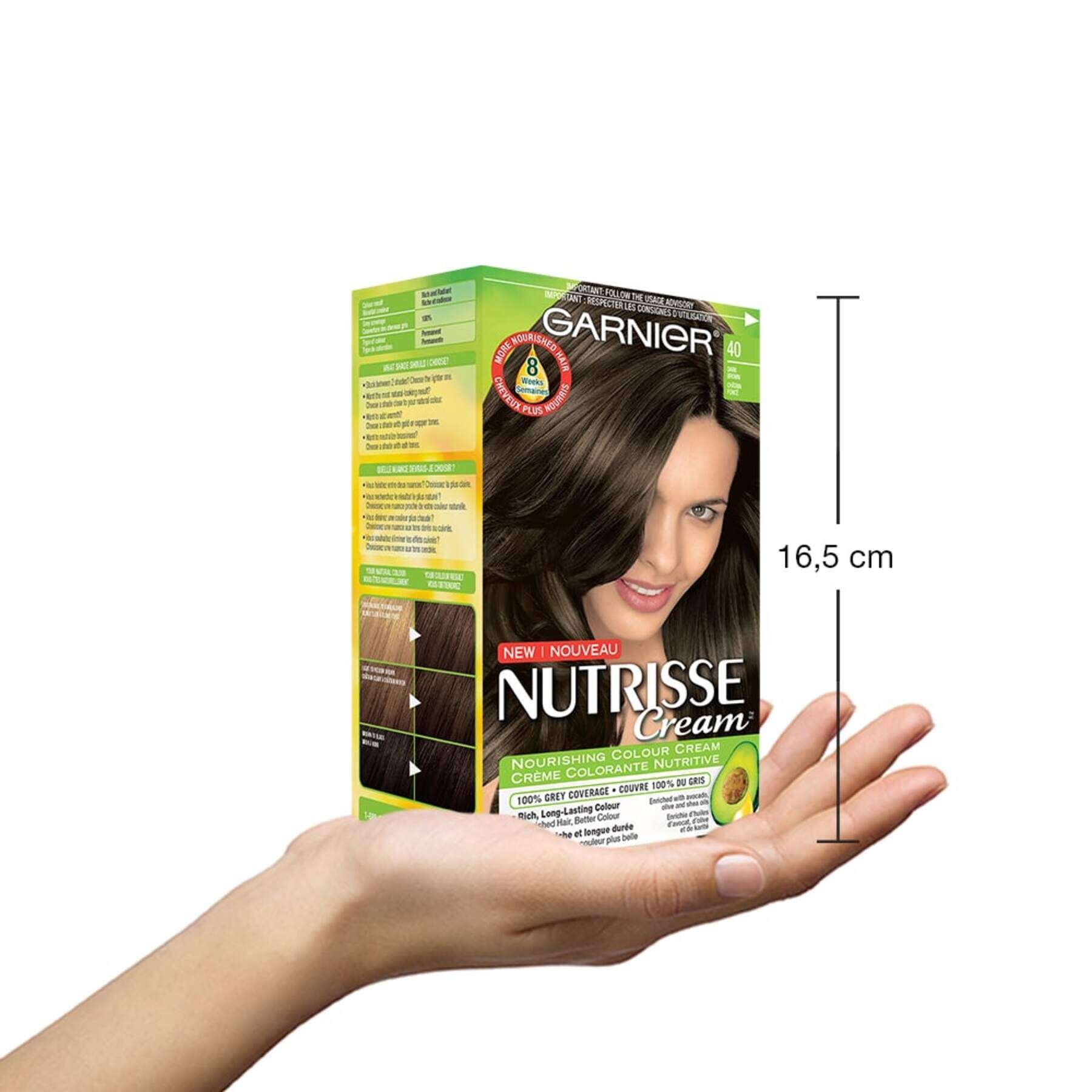 garnier hair dye nutrisse cream 40 dark brown 0770103447049 inhand