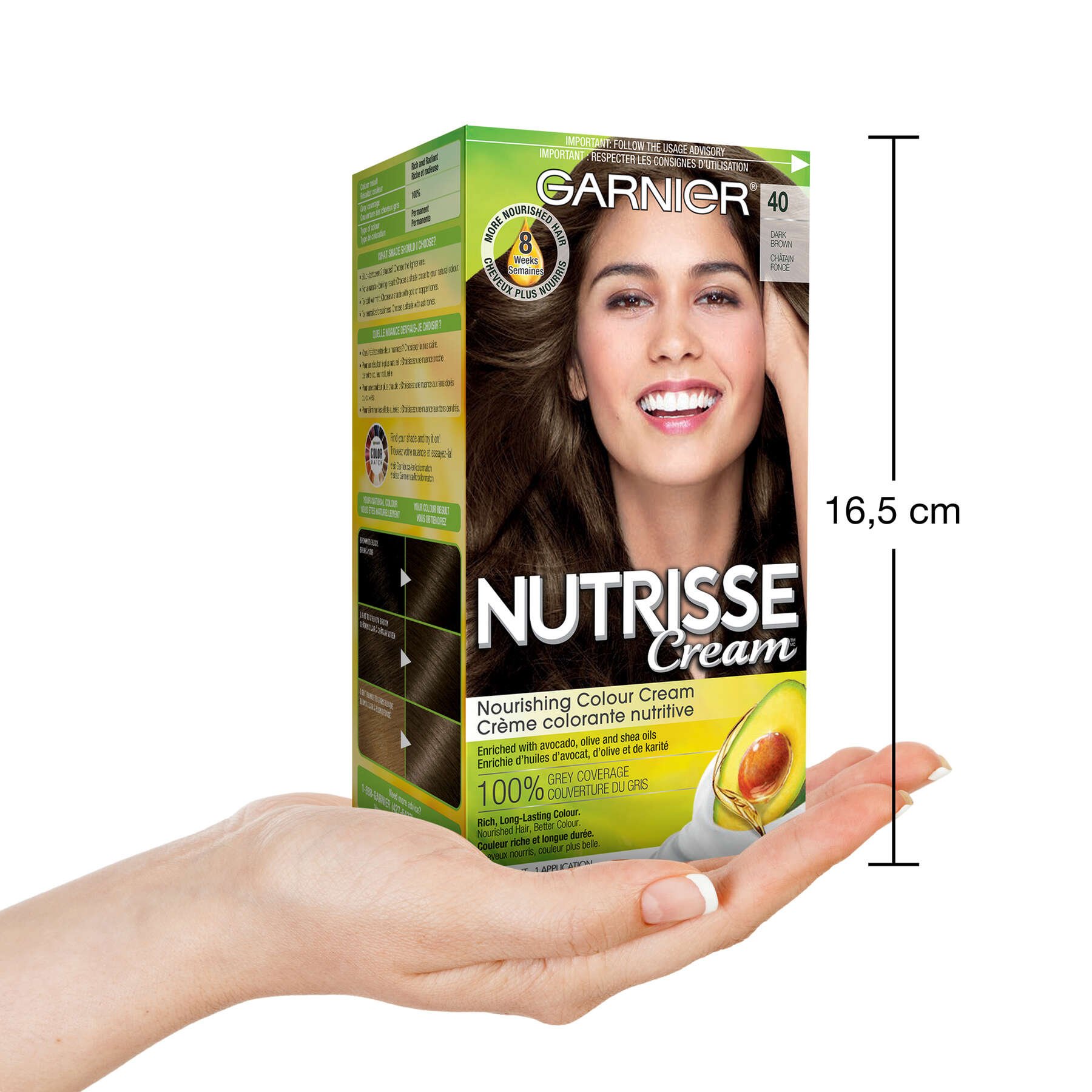 garnier hair dye nutrisse cream 40 dark brown 770103447049 inhand