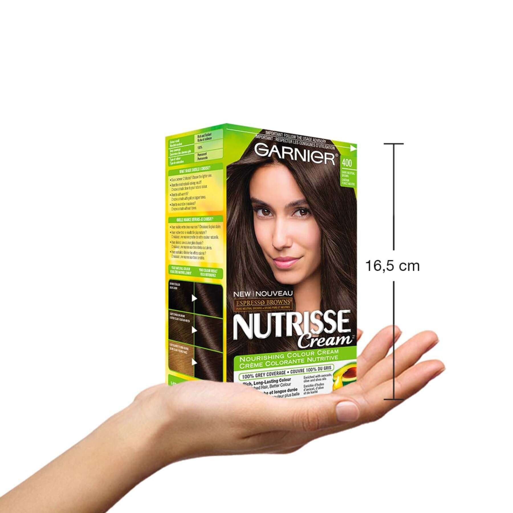 garnier hair dye nutrisse cream 400 dark neutral brown 0603084469314 inhand