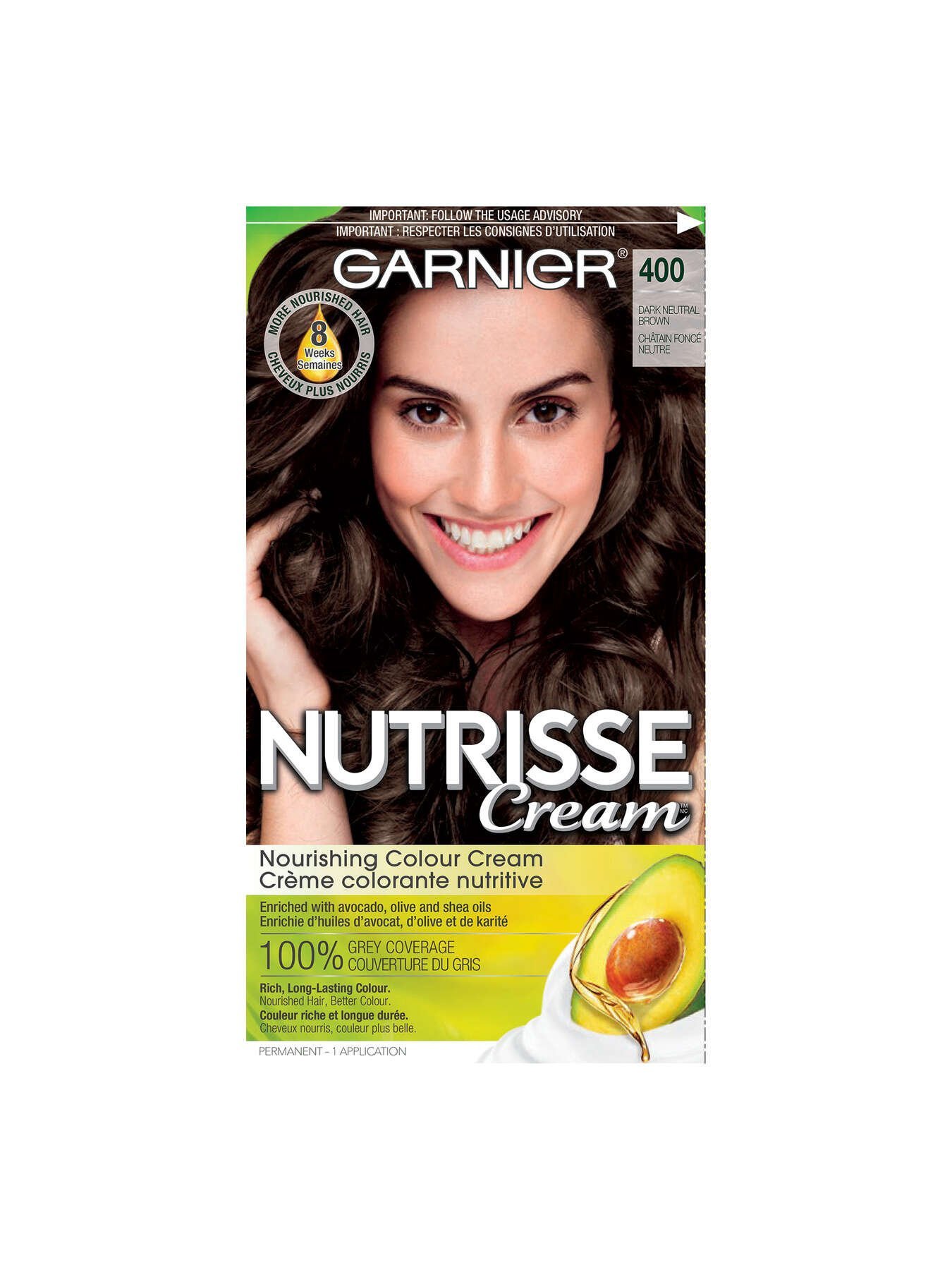 garnier hair dye nutrisse cream 400 dark neutral brown 603084469314 t1