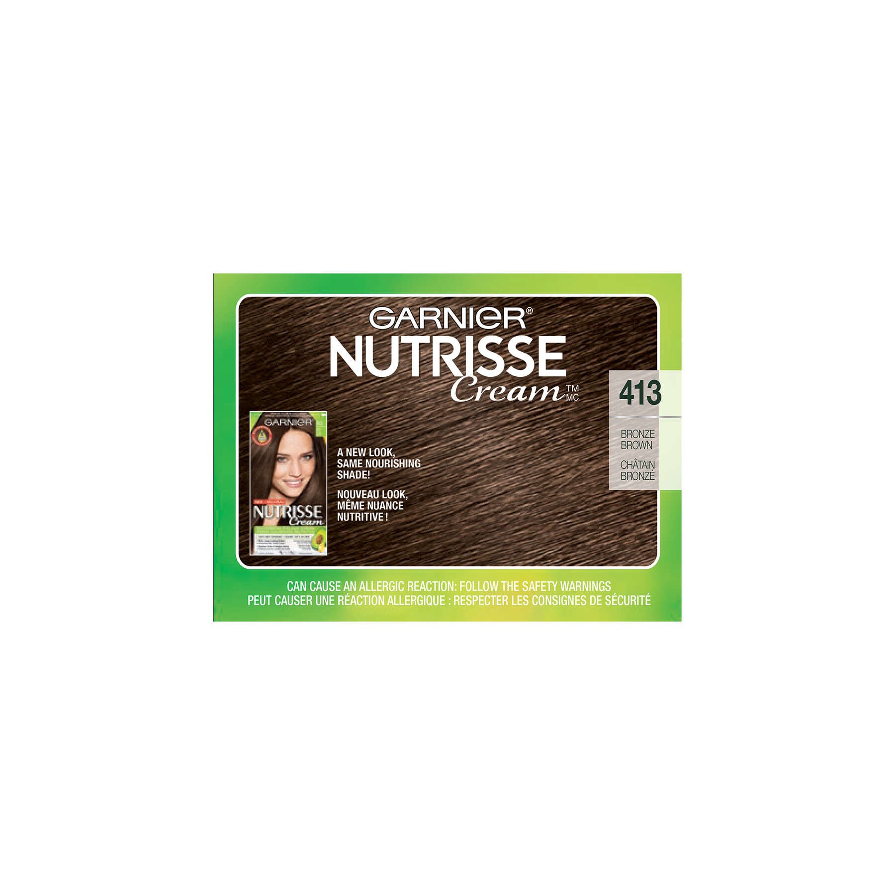 garnier hair dye nutrisse cream 413 bronze brown 0603084412358 top