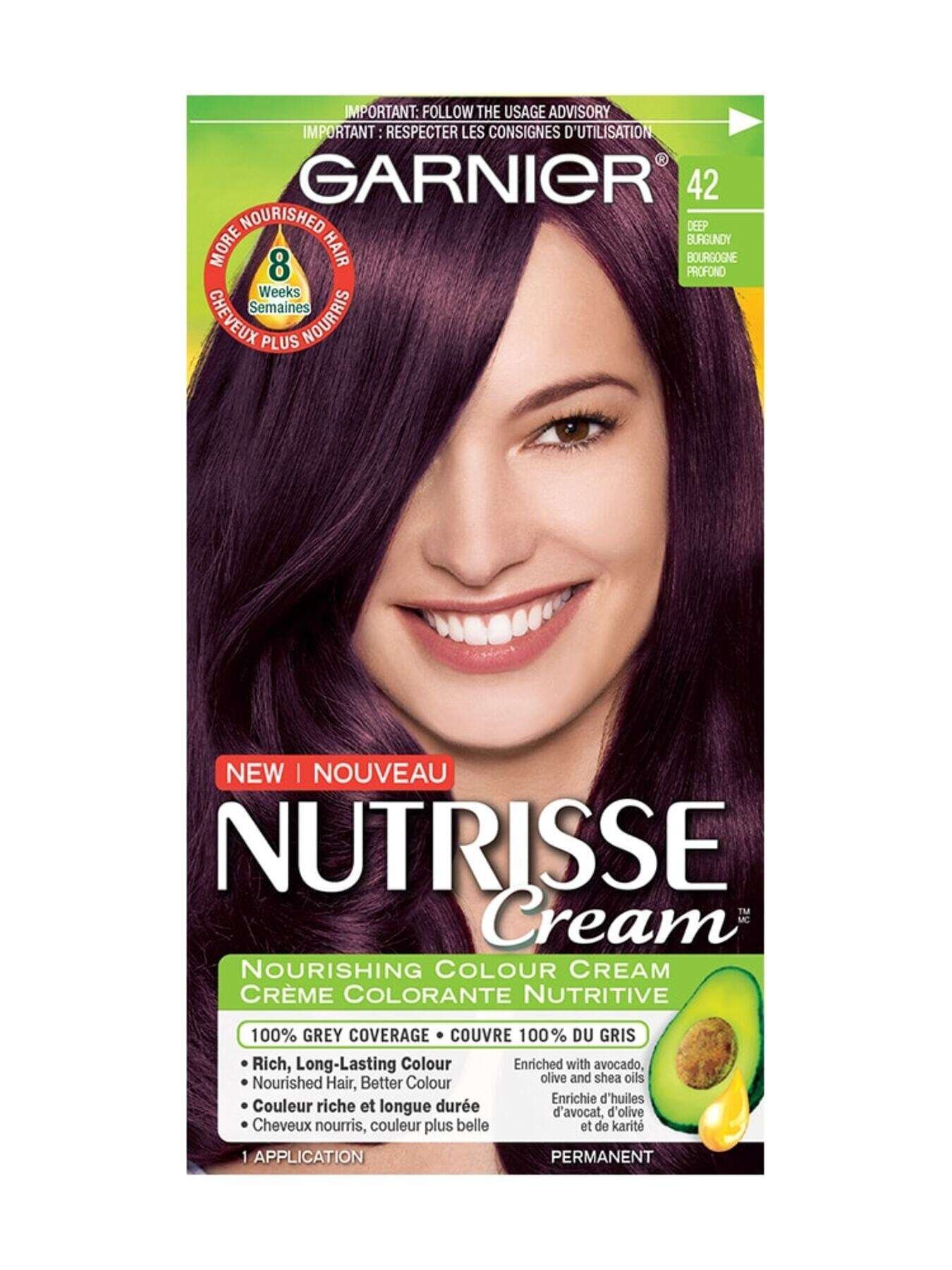garnier hair dye nutrisse cream 42 deep burgundy 0770103447056 t1