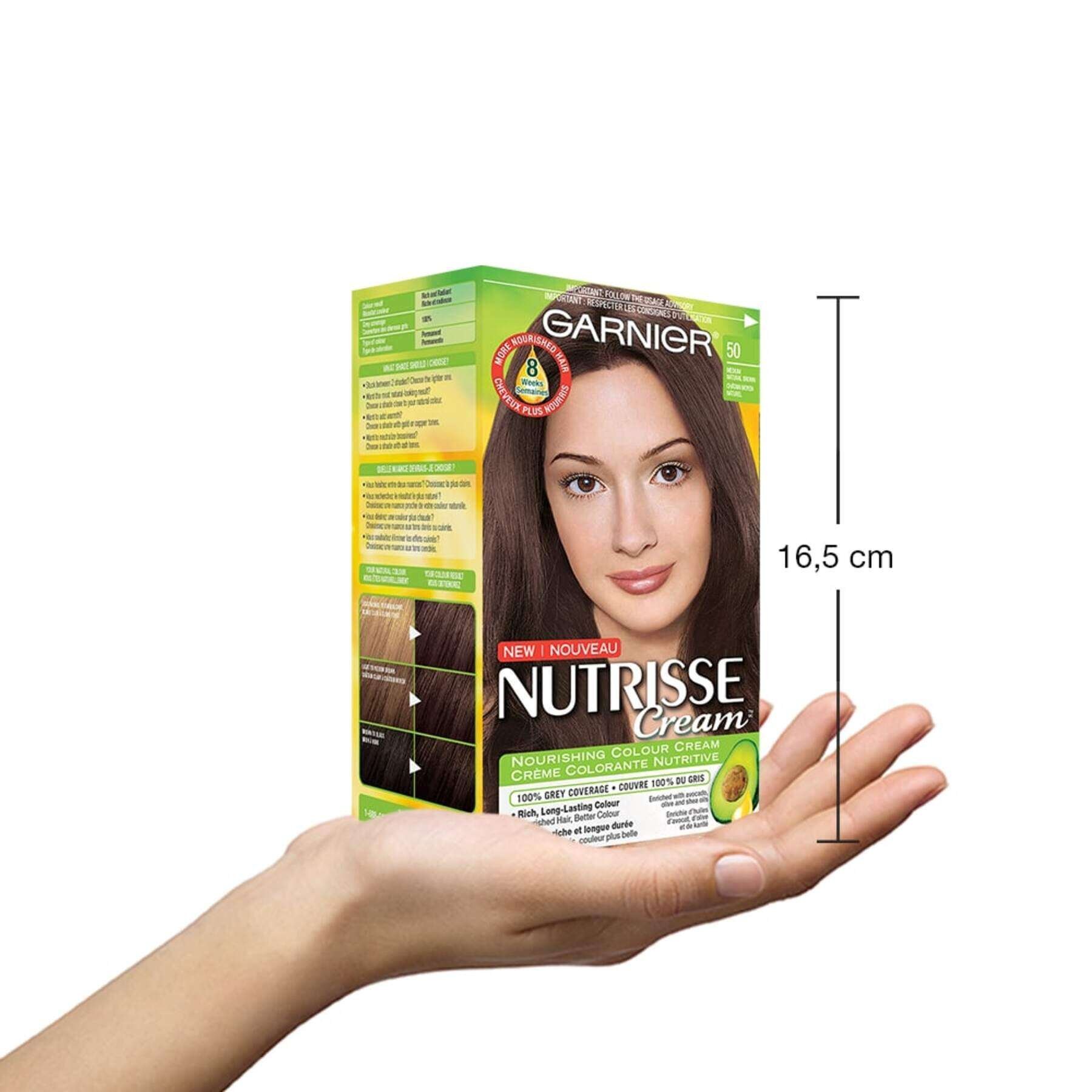 garnier hair dye nutrisse cream 50 medium natural brown 0770103447087 inhand