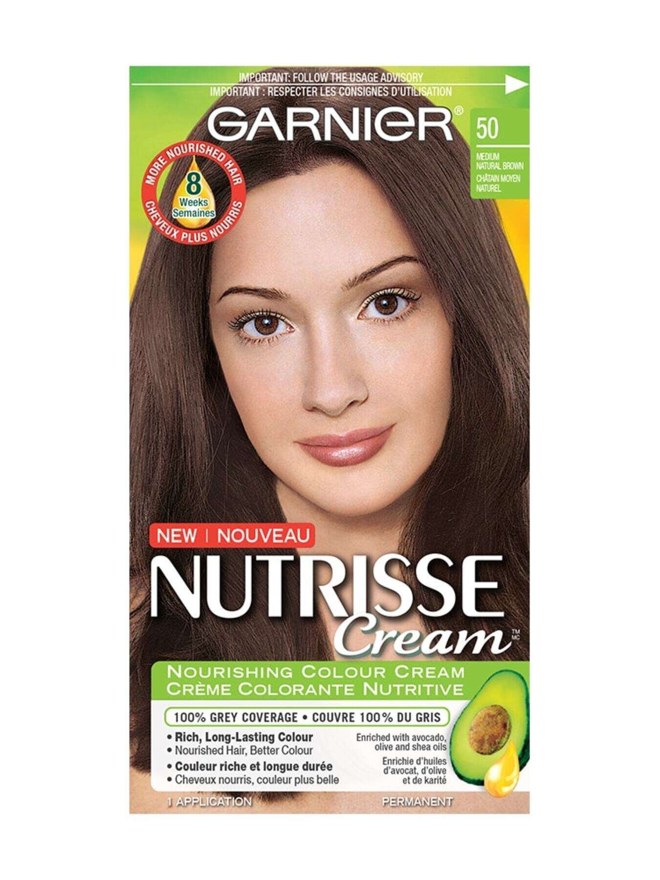 garnier hair dye nutrisse cream 50 medium natural brown 0770103447087 t1