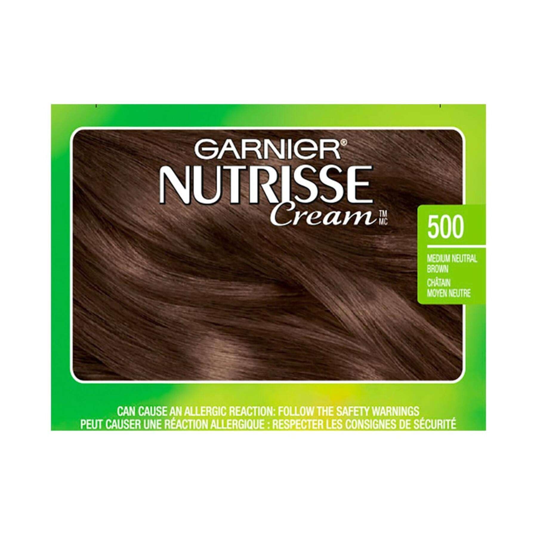 garnier hair dye nutrisse cream 500 medium neutral brown 0603084469321 swatch