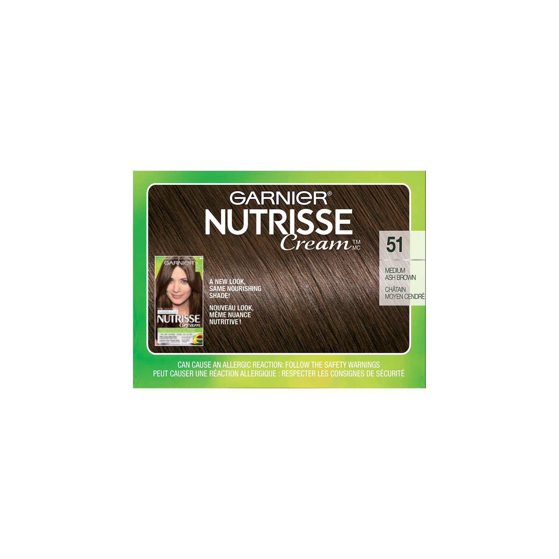 garnier hair dye nutrisse cream 51 medium ash brown 603084494903 top