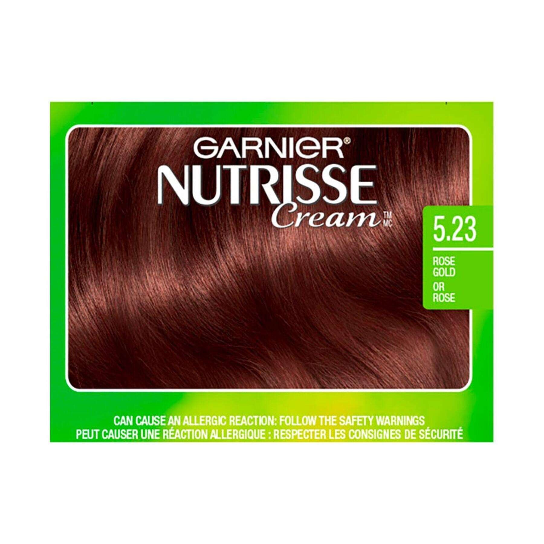 garnier hair dye nutrisse cream 523 rose gold 0603084469345 swatch