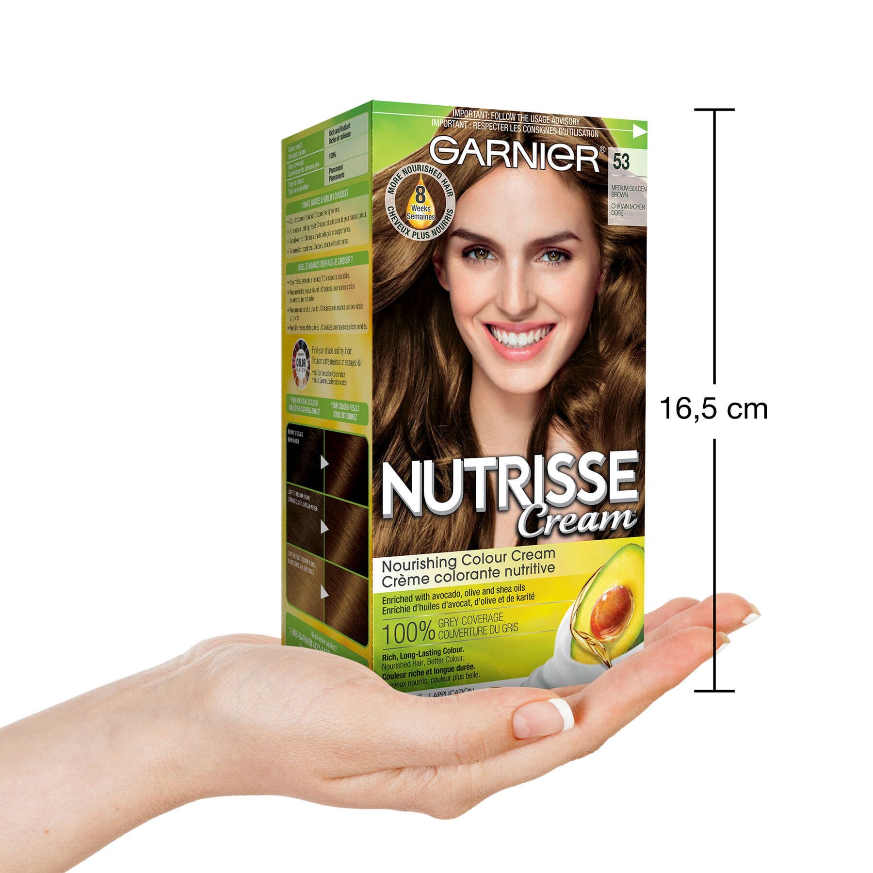 garnier hair dye nutrisse cream 53 medium golden brown 0770103447094 inhand