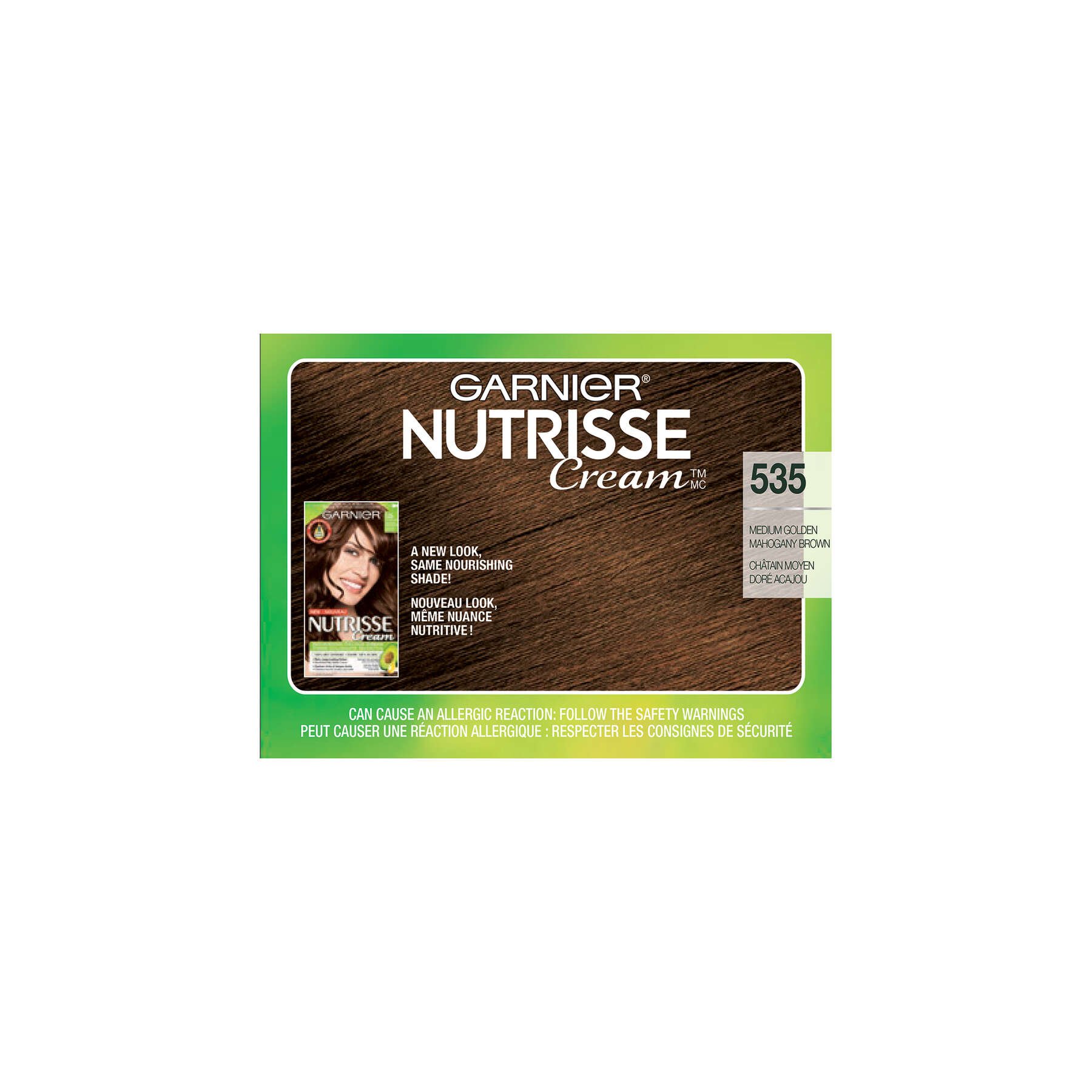 garnier hair dye nutrisse cream 535 medium golden mahogany brown 770103447100 top