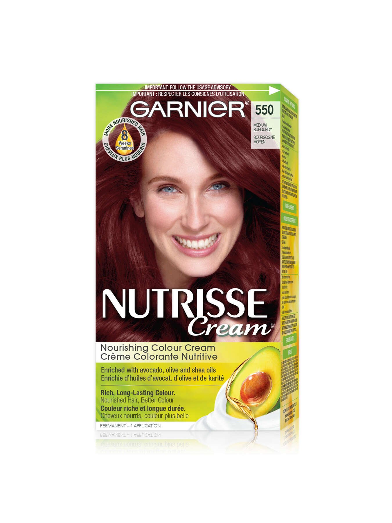 garnier hair dye nutrisse cream 550 medium burgundy 0603084558995 t1