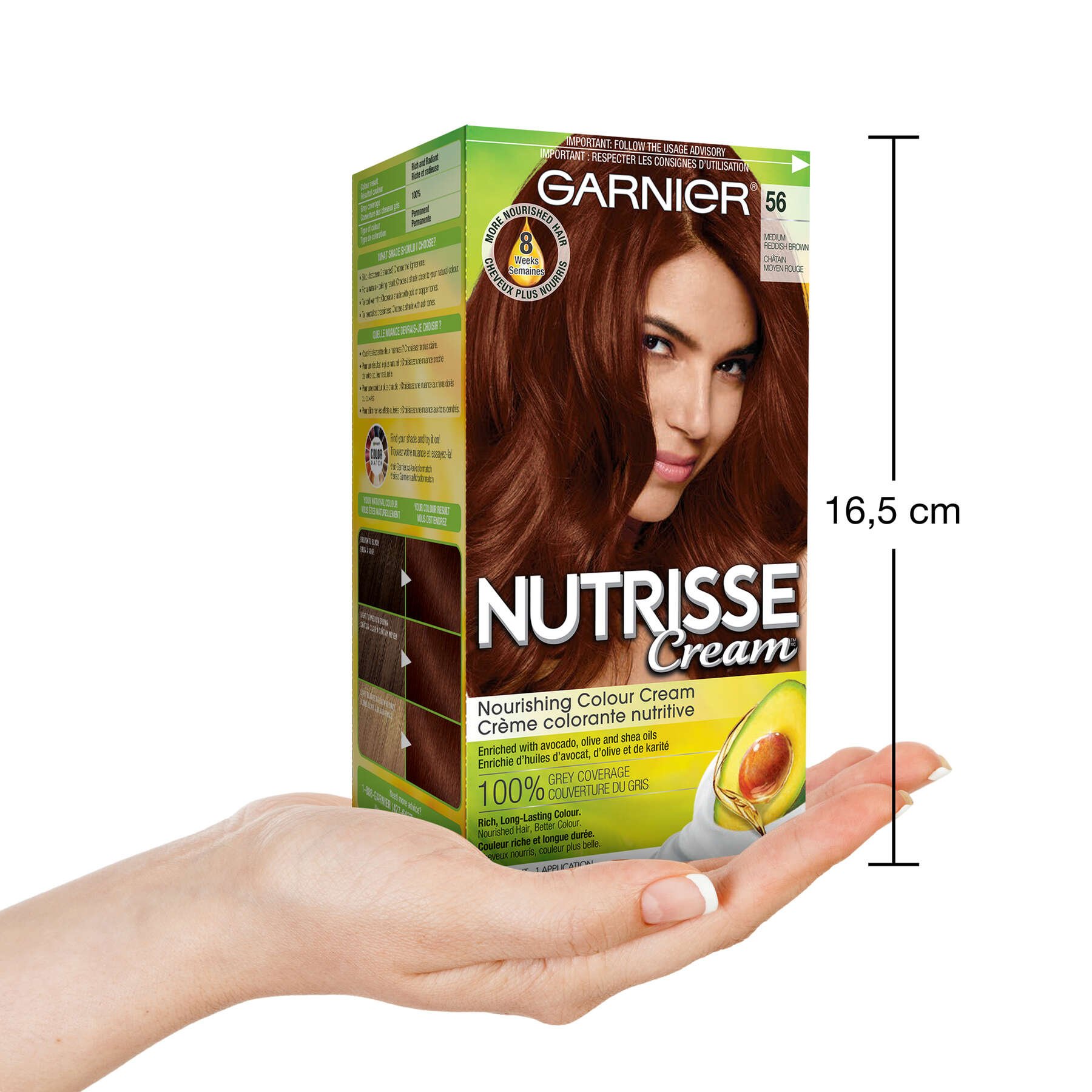 garnier hair dye nutrisse cream 56 medium reddish brown 0770103447131 inhand