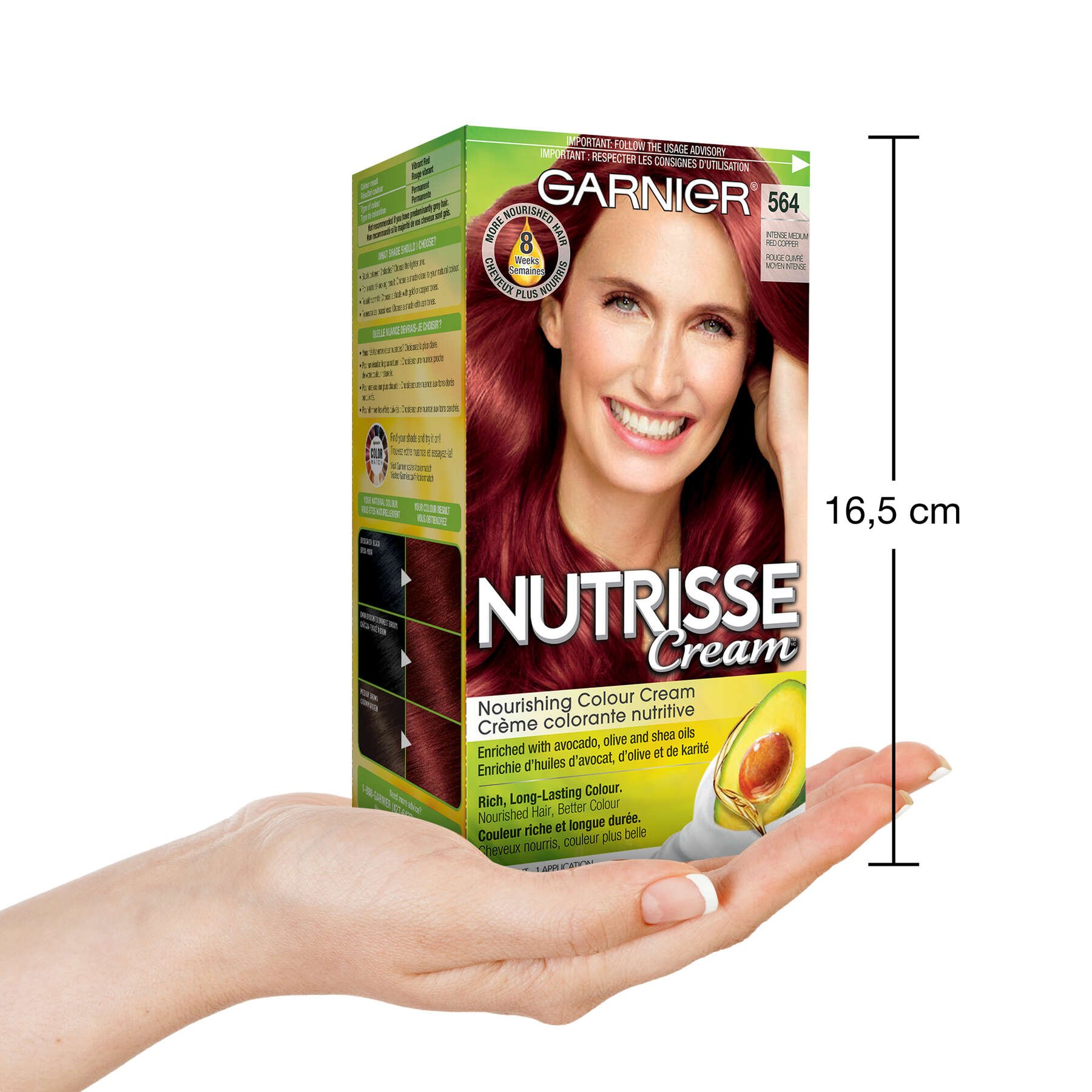 garnier hair dye nutrisse cream 564 intense medium red copper  0603084237210 inhand