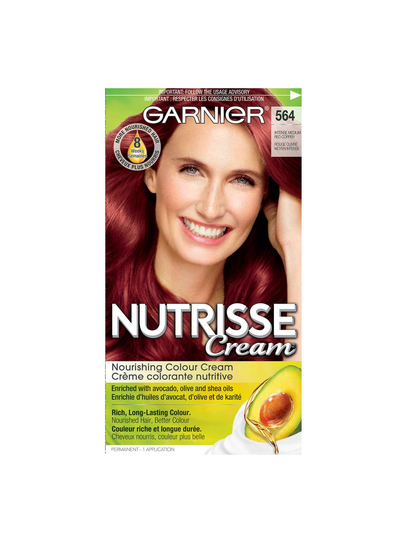 garnier hair dye nutrisse cream 564 intense medium red copper  0603084237210 t1