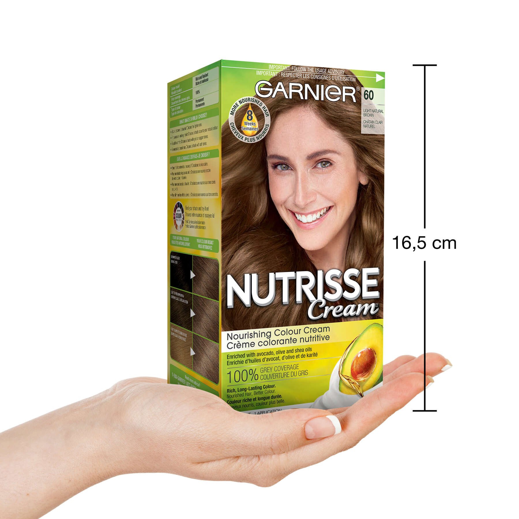 garnier hair dye nutrisse cream 60 light natural brown 770103447148 inhand