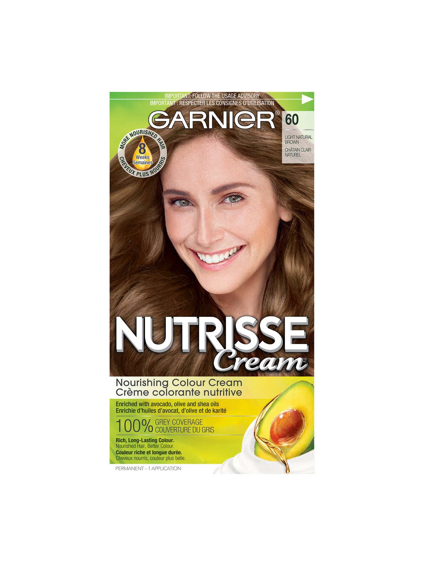 garnier hair dye nutrisse cream 60 light natural brown 770103447148 t1