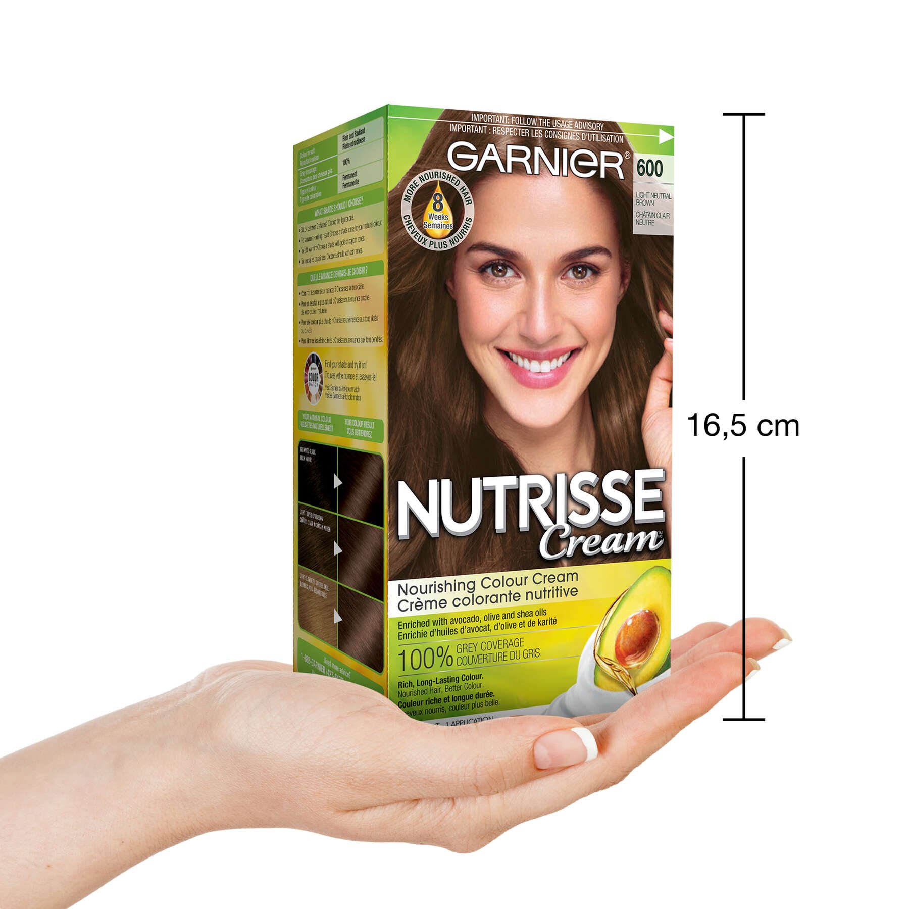 garnier hair dye nutrisse cream 600 light neutral brown 0603084488995 inhand