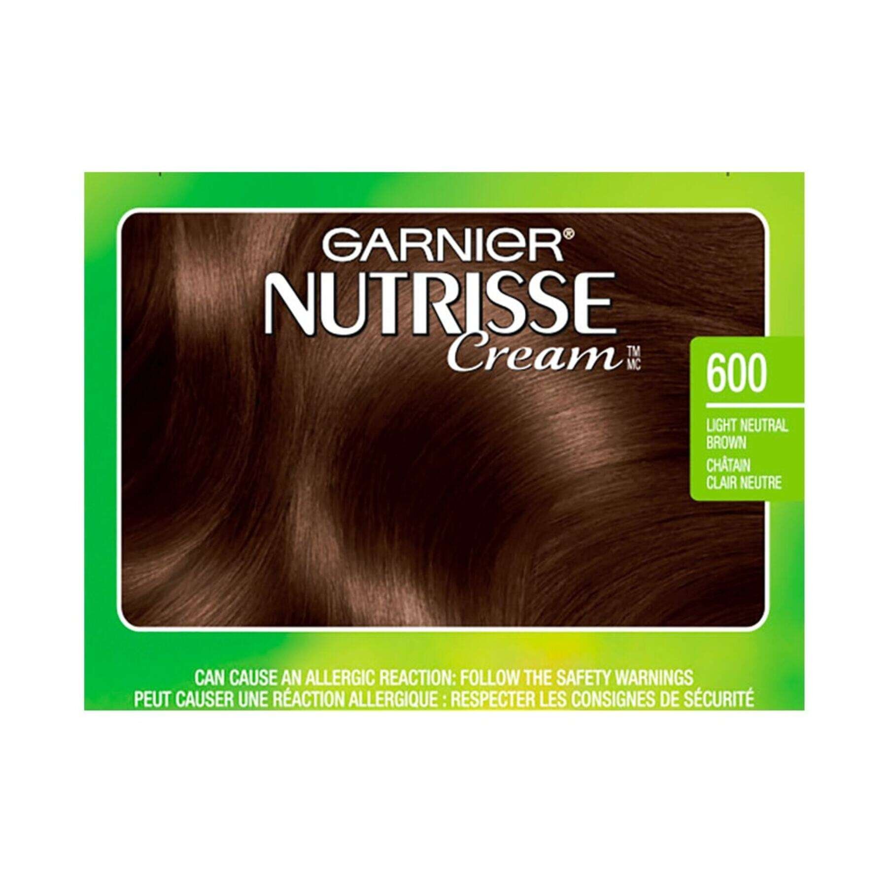 garnier hair dye nutrisse cream 600 light neutral brown 0603084488995 swatch
