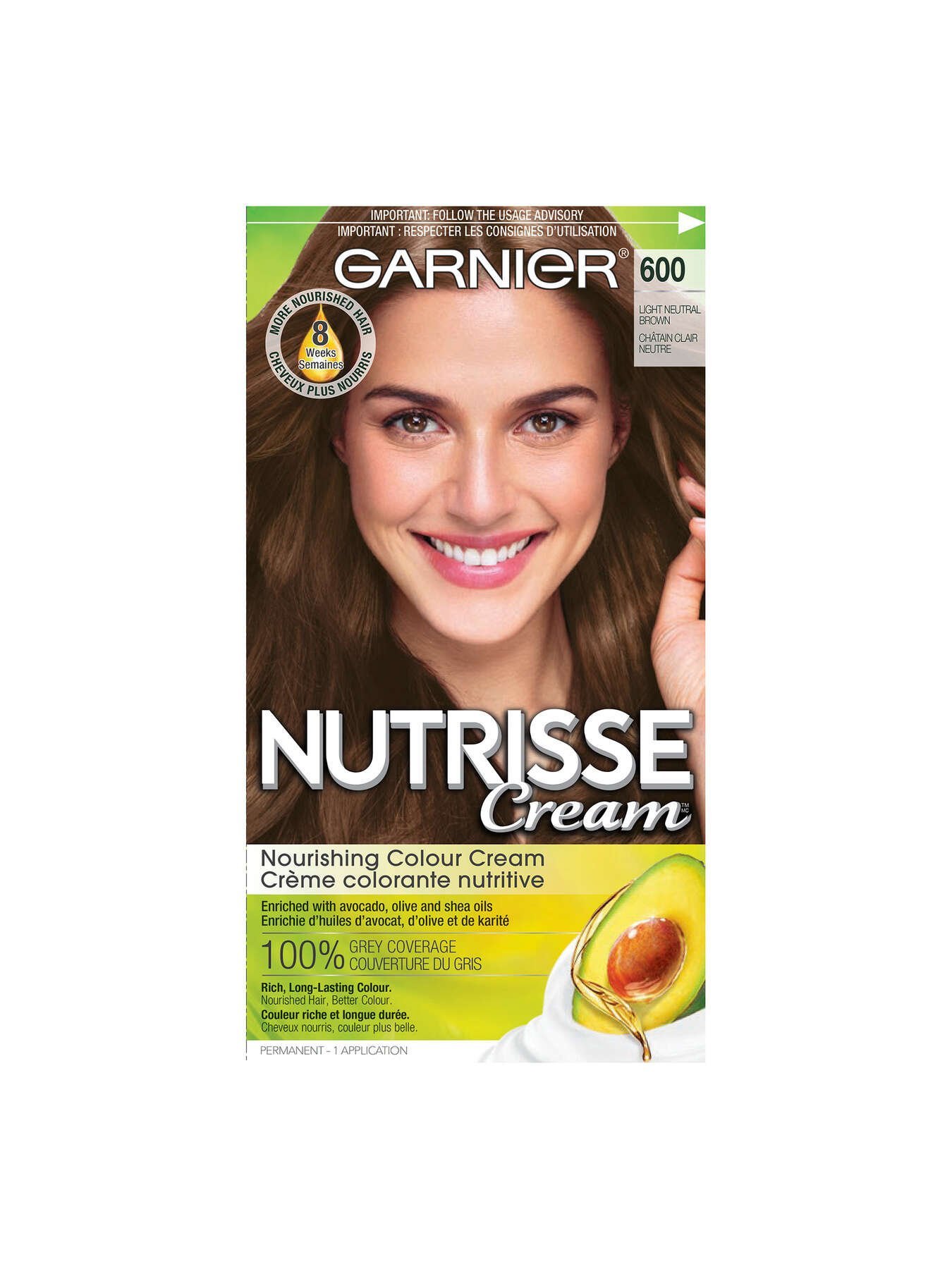 garnier hair dye nutrisse cream 600 light neutral brown 0603084488995 t1