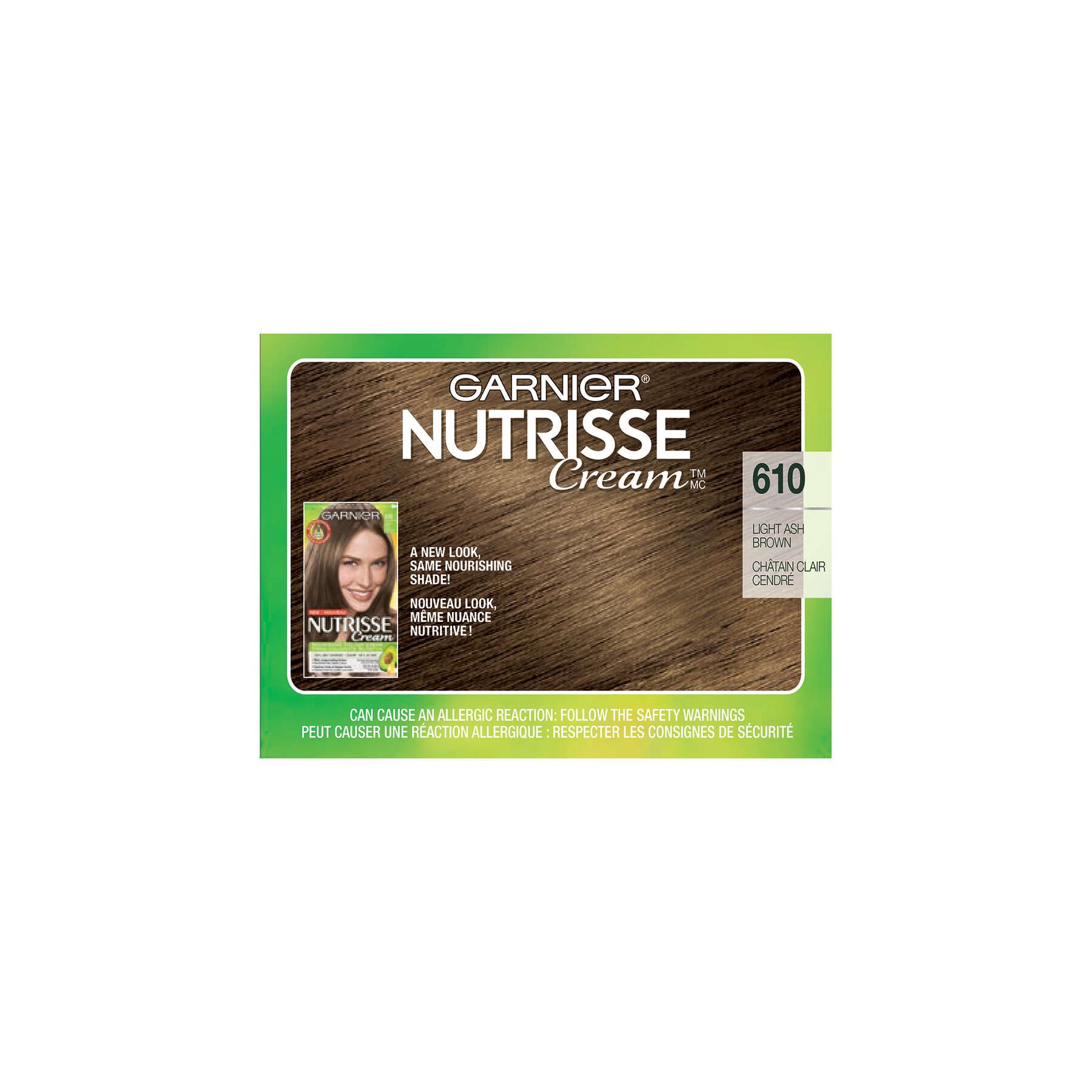 garnier hair dye nutrisse cream 610 light ash brown 603084272242 top