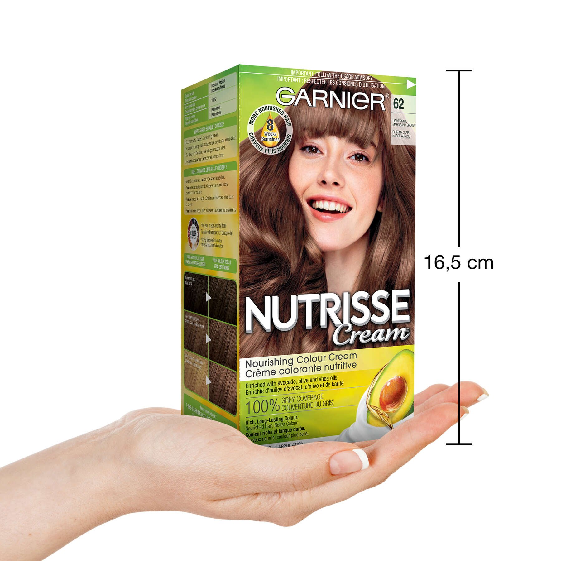 garnier hair dye nutrisse cream 62 light pearl brown 770103447155 inhand