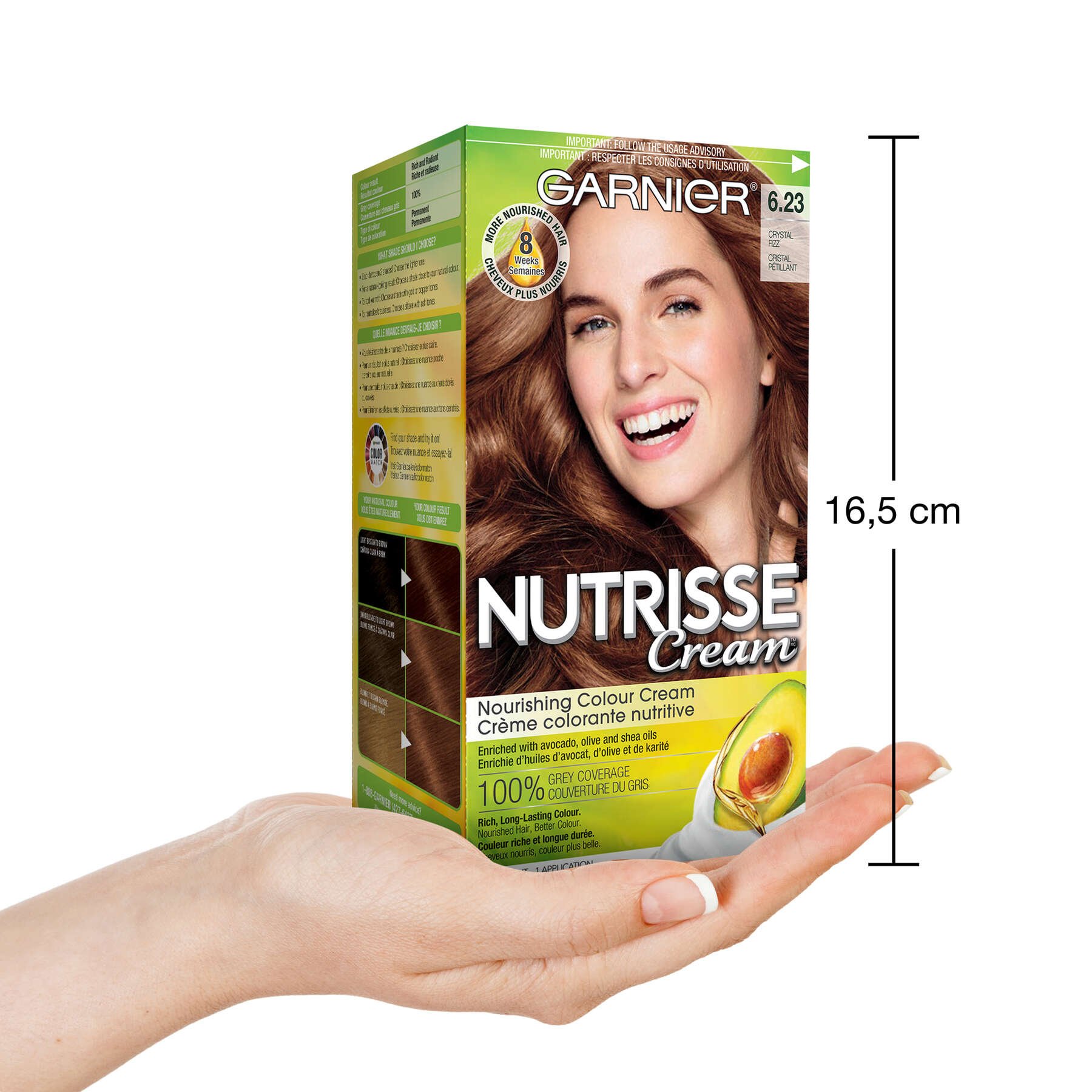 garnier hair dye nutrisse cream 623 crystal fizz 603084469352 inhand