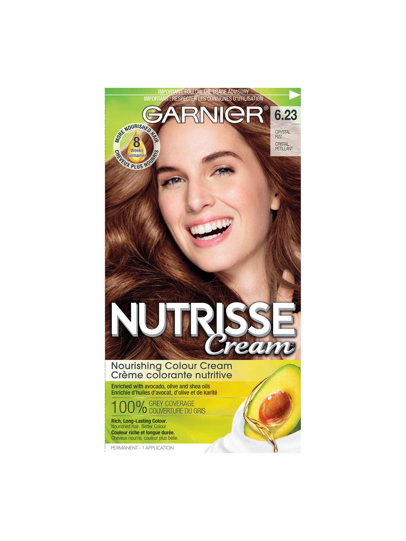 garnier hair dye nutrisse cream 623 crystal fizz 603084469352 t1