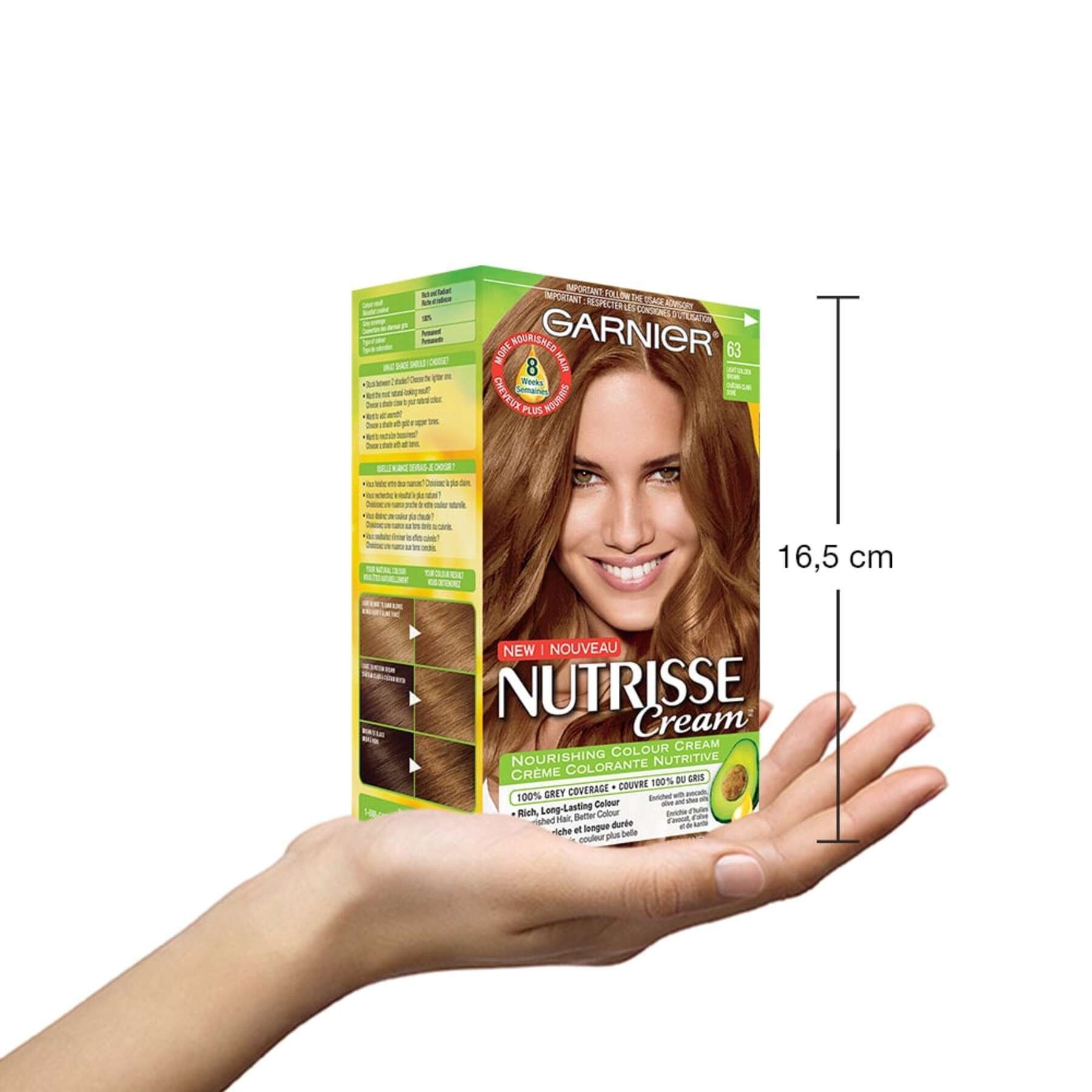 garnier hair dye nutrisse cream 63 light golden brown 0770103447162 inhand