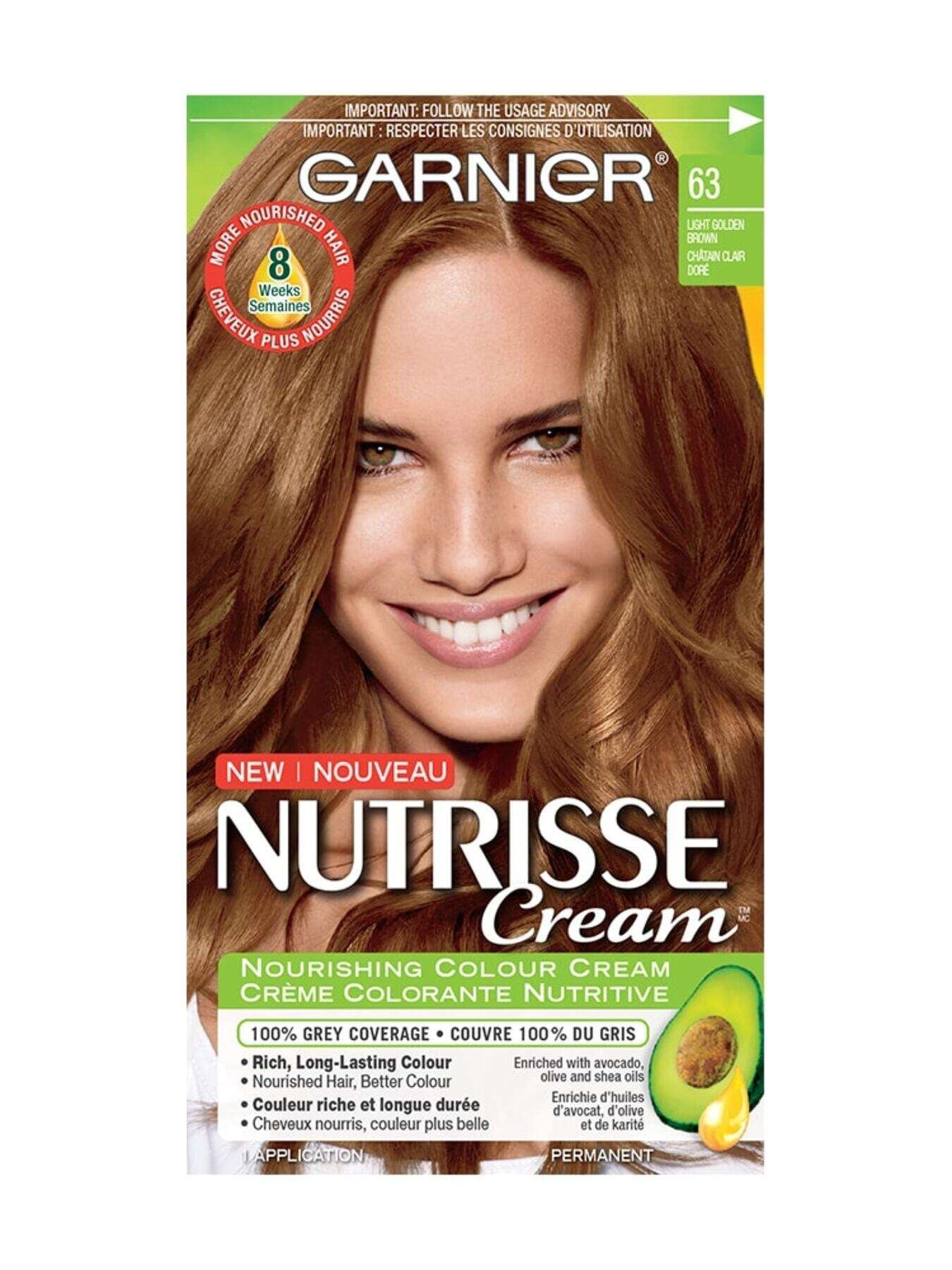 Refinement dejligt at møde dig Bonde Nutrisse Cream - 63 Light Golden Brown Hair Dye - Garnier CA