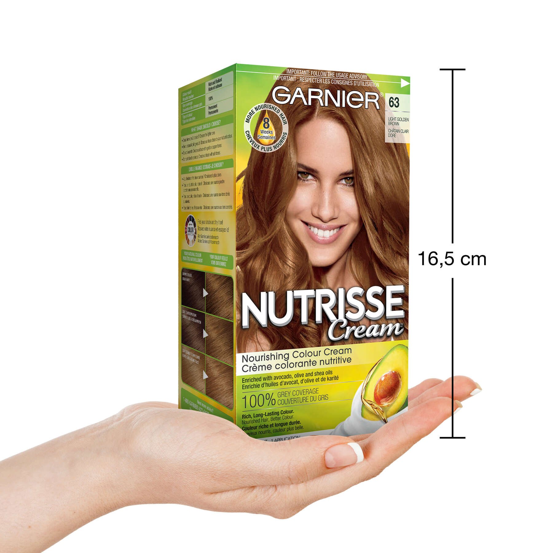 garnier hair dye nutrisse cream 63 light golden brown 770103447162 inhand