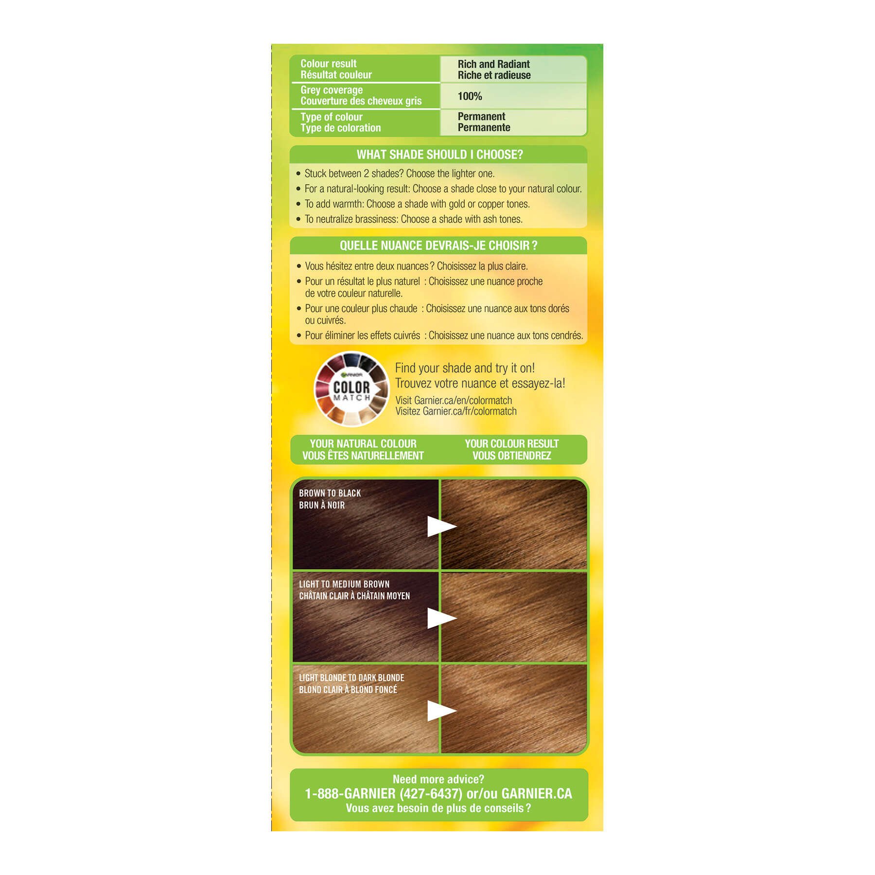 garnier hair dye nutrisse cream 634 amber light honey brown 603084518449 left
