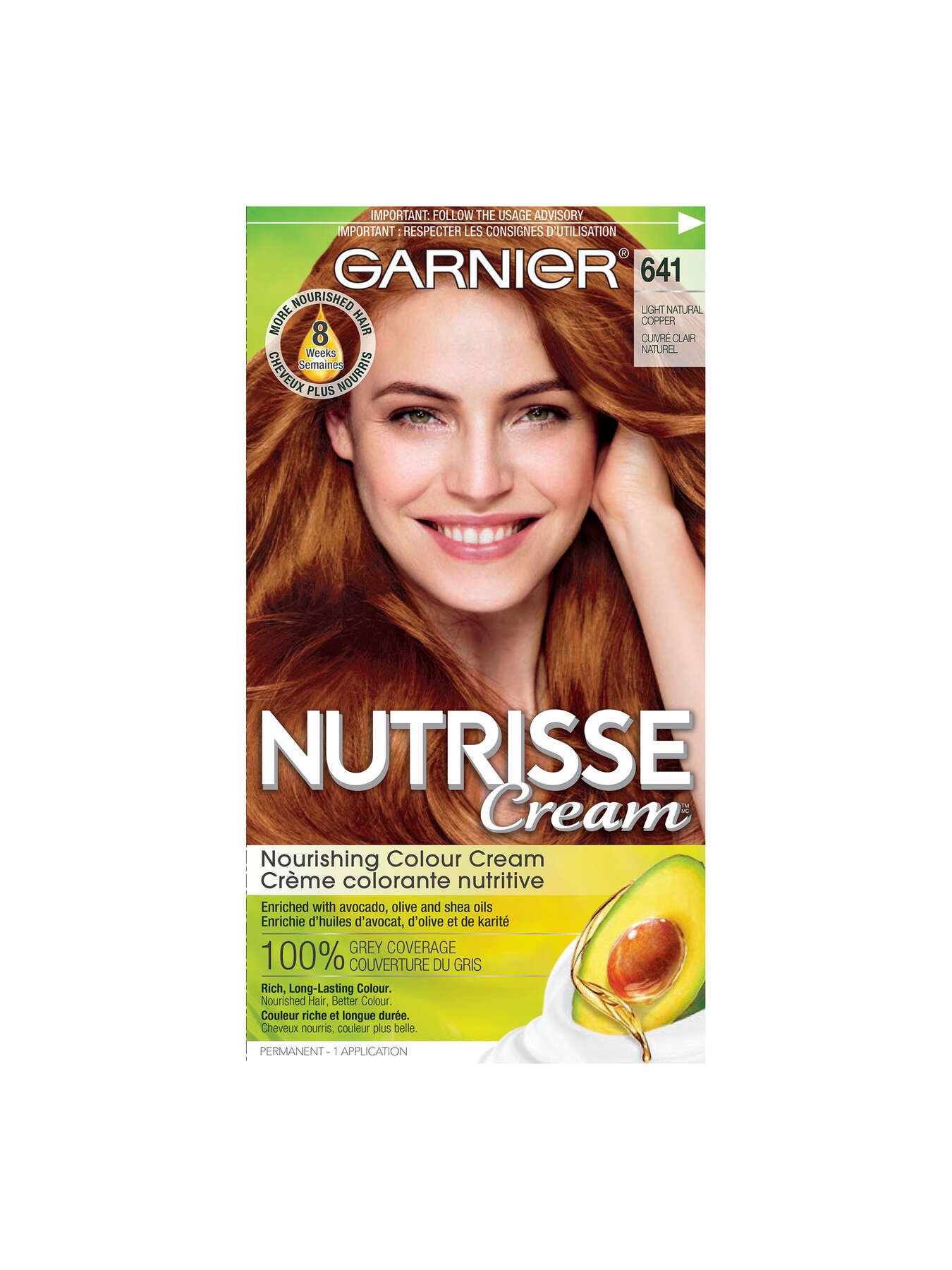 garnier hair dye nutrisse cream 641 light natural copper 0603084400508 t1