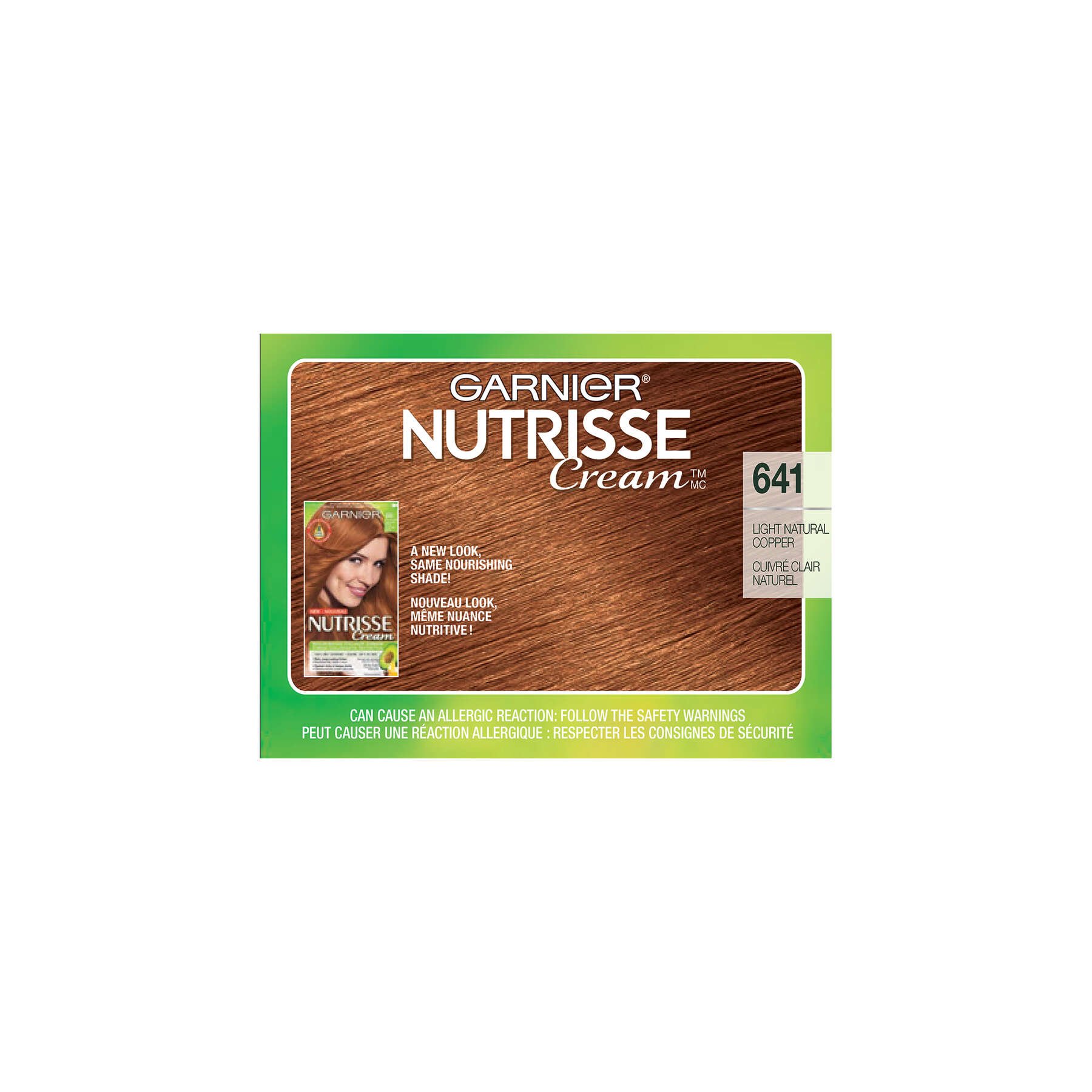 garnier hair dye nutrisse cream 641 light natural copper 0603084400508 top