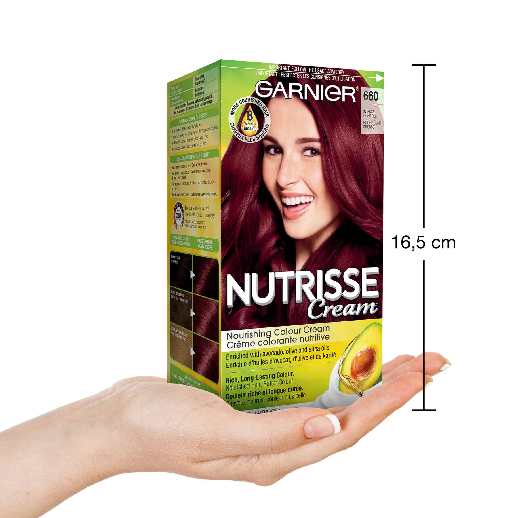 garnier hair dye nutrisse cream 660 intense light red 603084237227 inhand