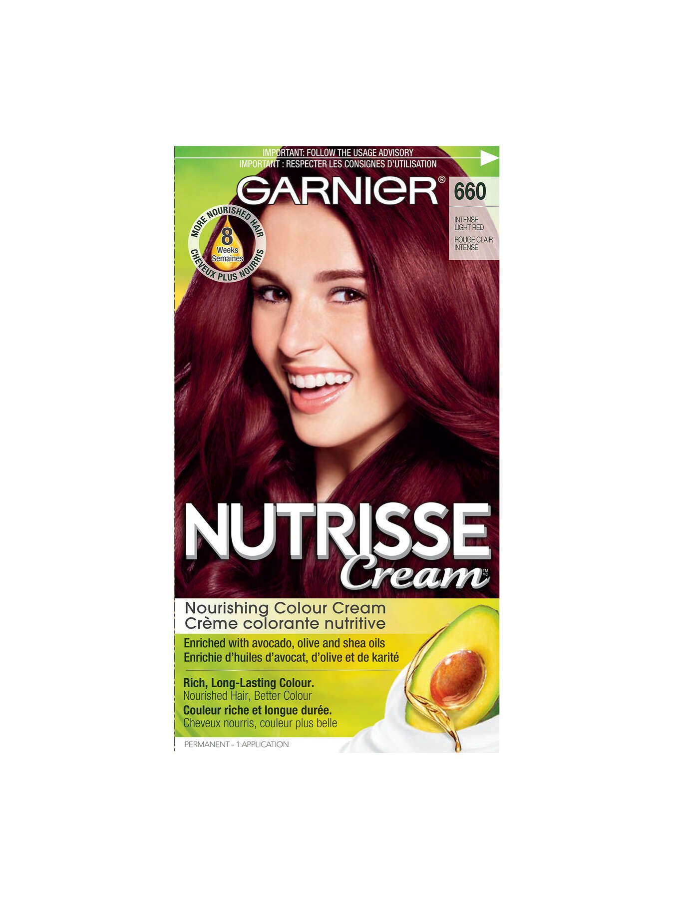 garnier hair dye nutrisse cream 660 intense light red 603084237227 t1