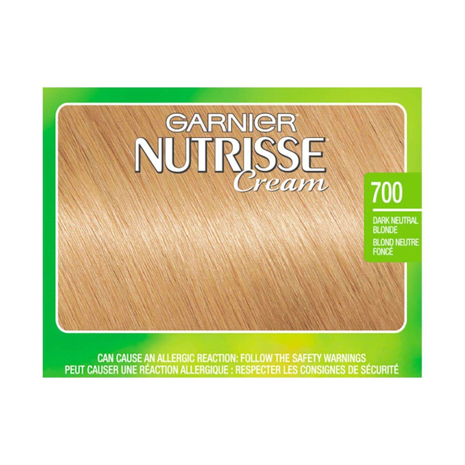 garnier hair dye nutrisse cream 700 dark neutral blonde 0603084454754 swatch