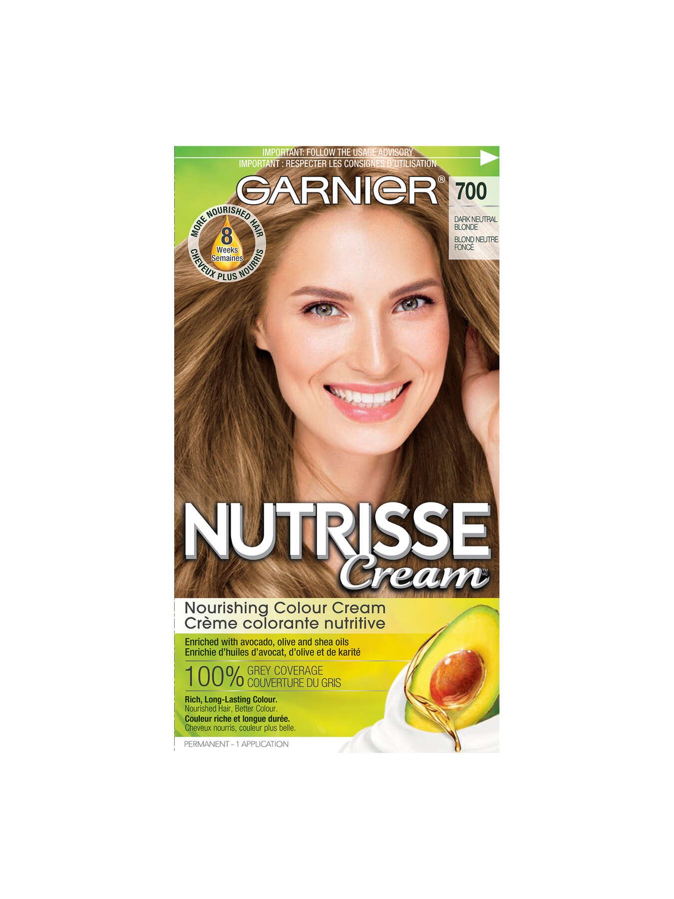garnier hair dye nutrisse cream 700 dark neutral blonde 0603084454754 t1