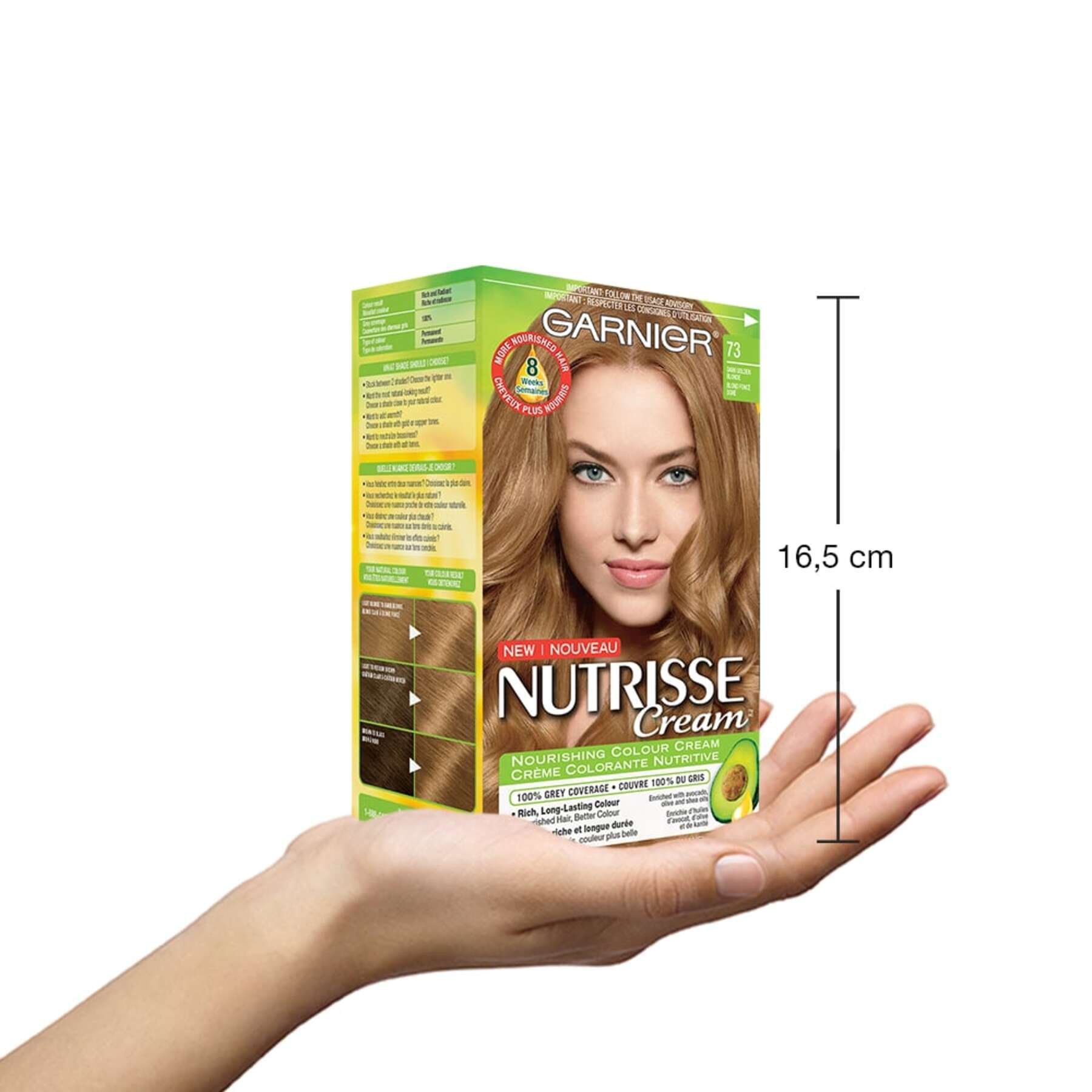 garnier hair dye nutrisse cream 73 dark golden blonde 0770103447216 inhand