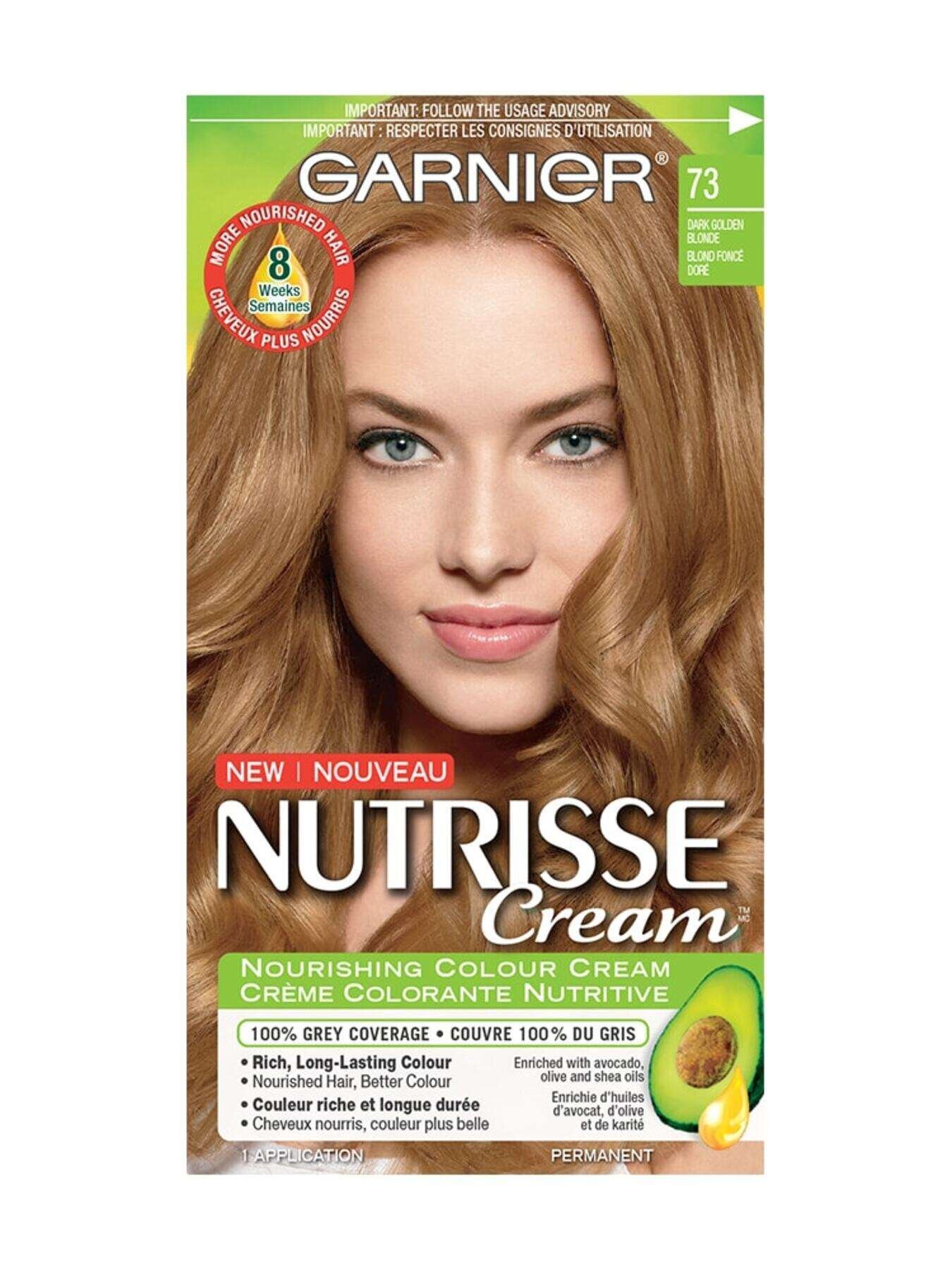 garnier hair dye nutrisse cream 73 dark golden blonde 0770103447216 t1