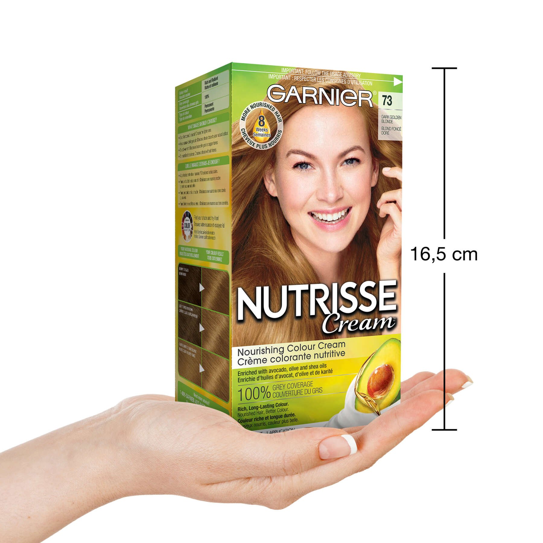 garnier hair dye nutrisse cream 73 dark golden blonde 770103447216 inhand