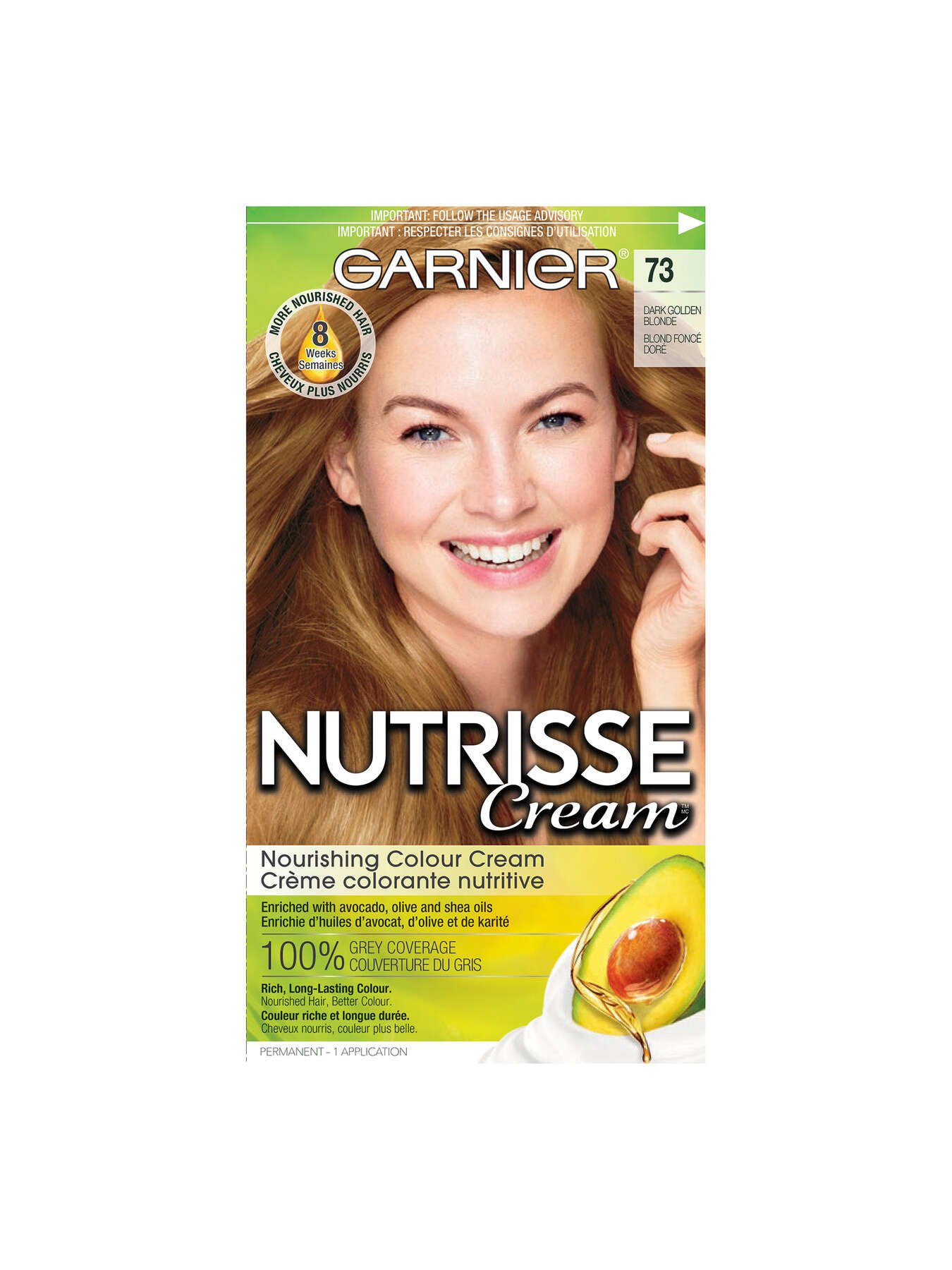 garnier hair dye nutrisse cream 73 dark golden blonde 770103447216 t1