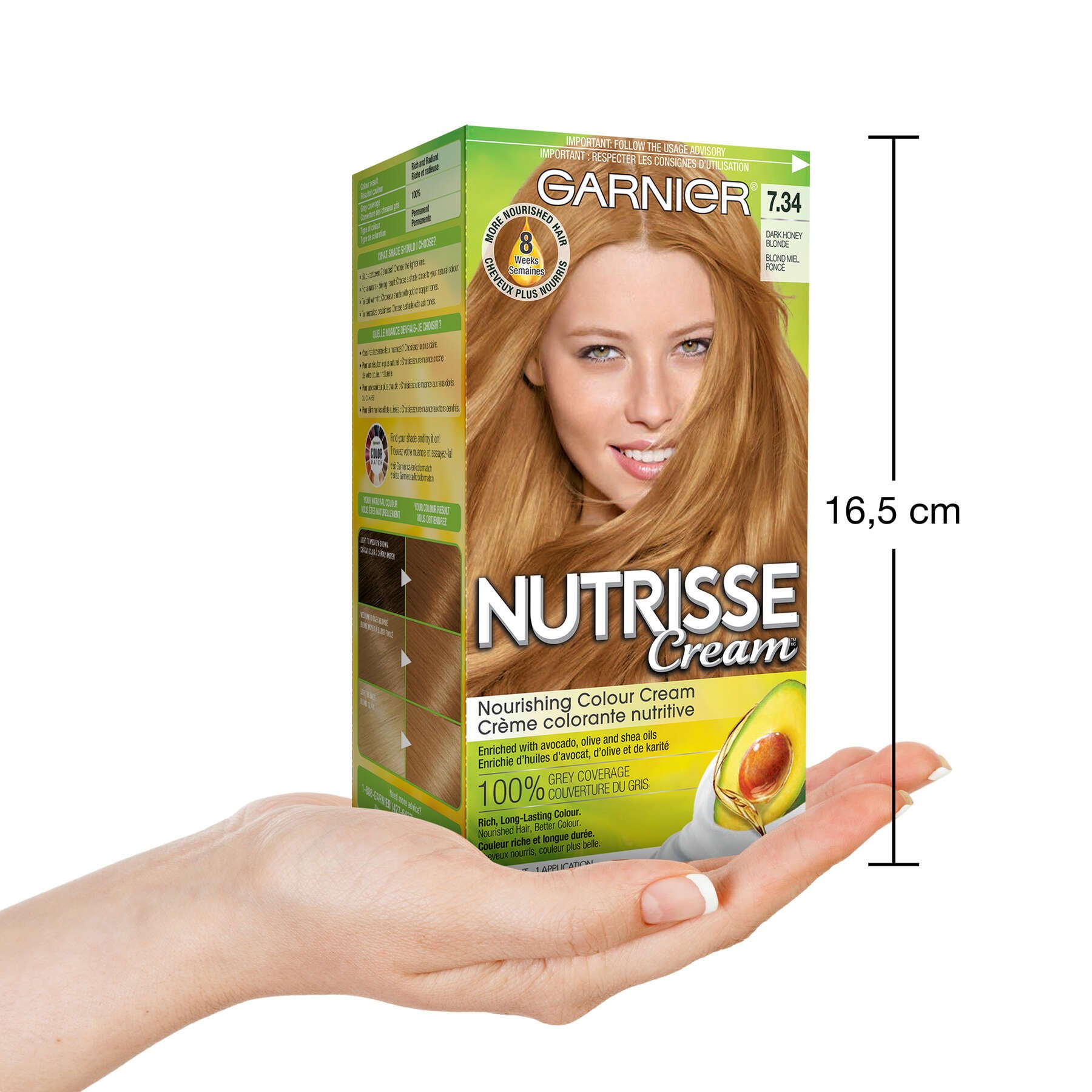 garnier hair dye nutrisse cream 734 dark honey blonde 0603084518456 inhand