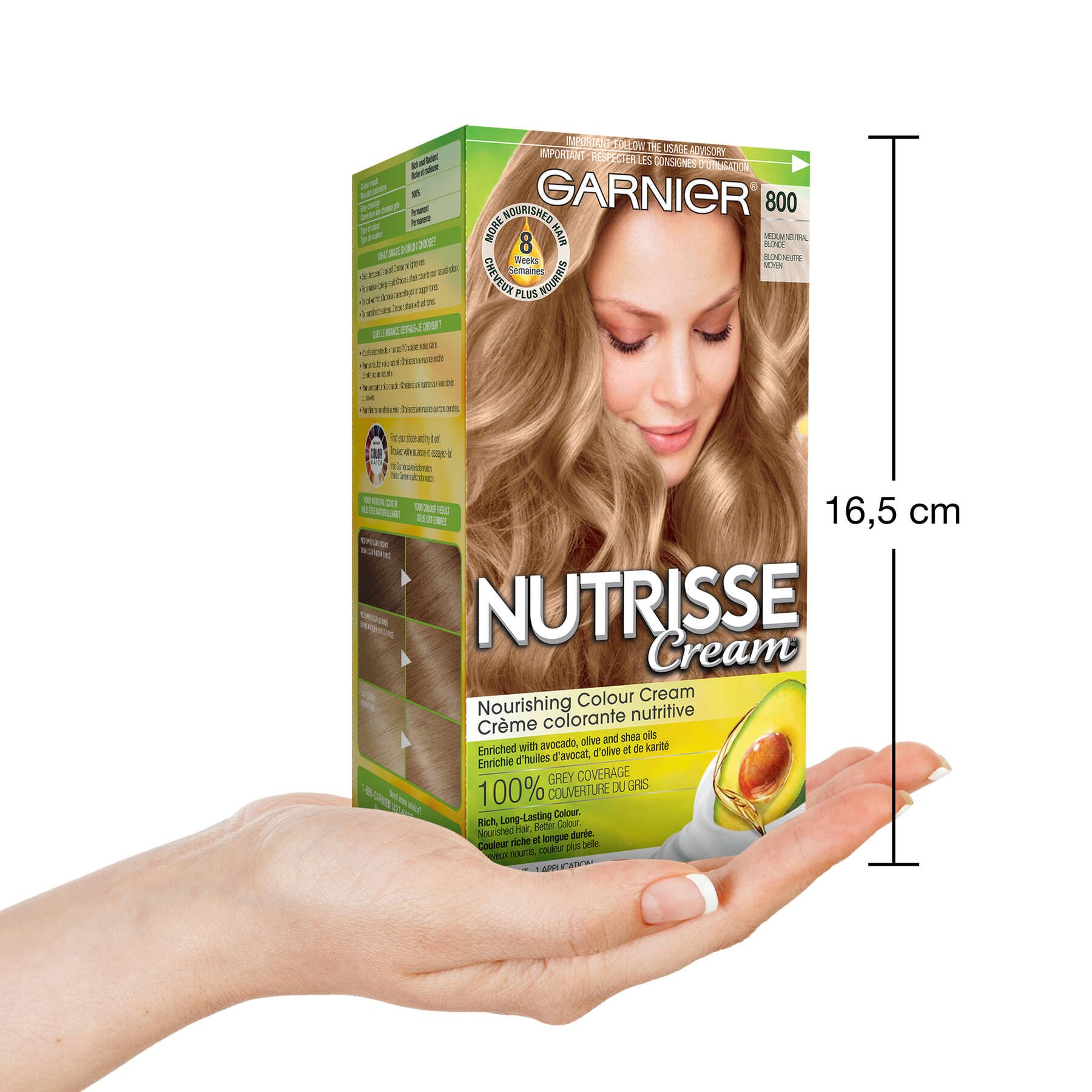 garnier hair dye nutrisse cream 800 medium neutral blonde 0603084454761 inhand