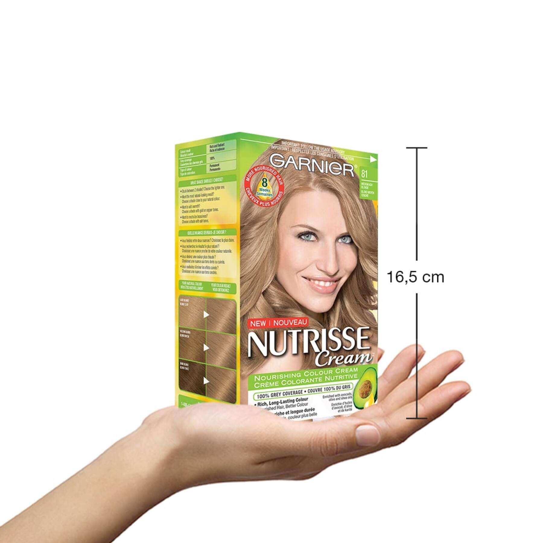 garnier hair dye nutrisse cream 81 medium ash blonde 0603084426713 inhand