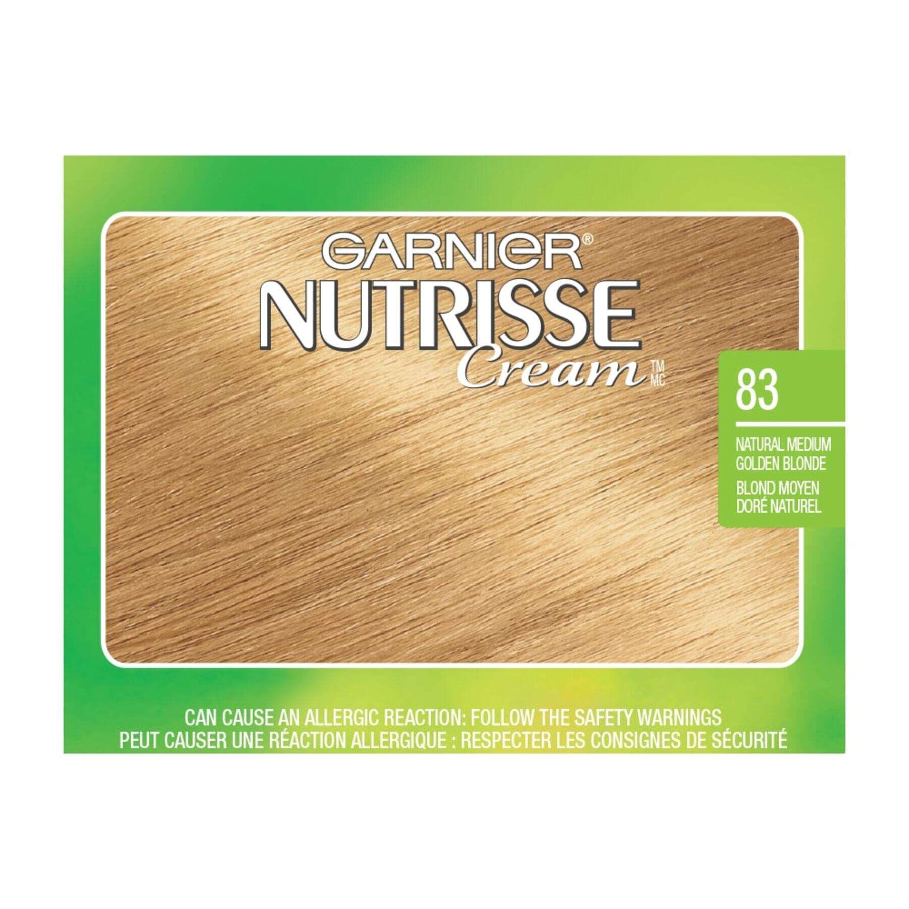 garnier hair dye nutrisse cream 83 medium golden blonde 0603084435012 swatch