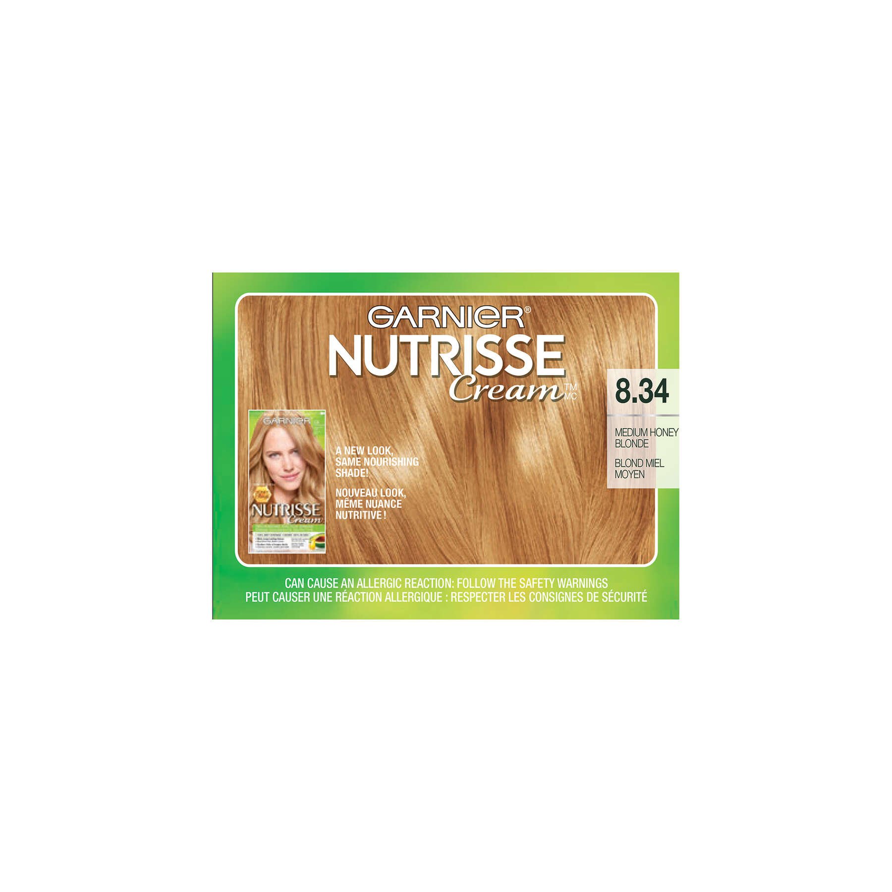 garnier hair dye nutrisse cream 834 medium honey blonde 603084518463 top