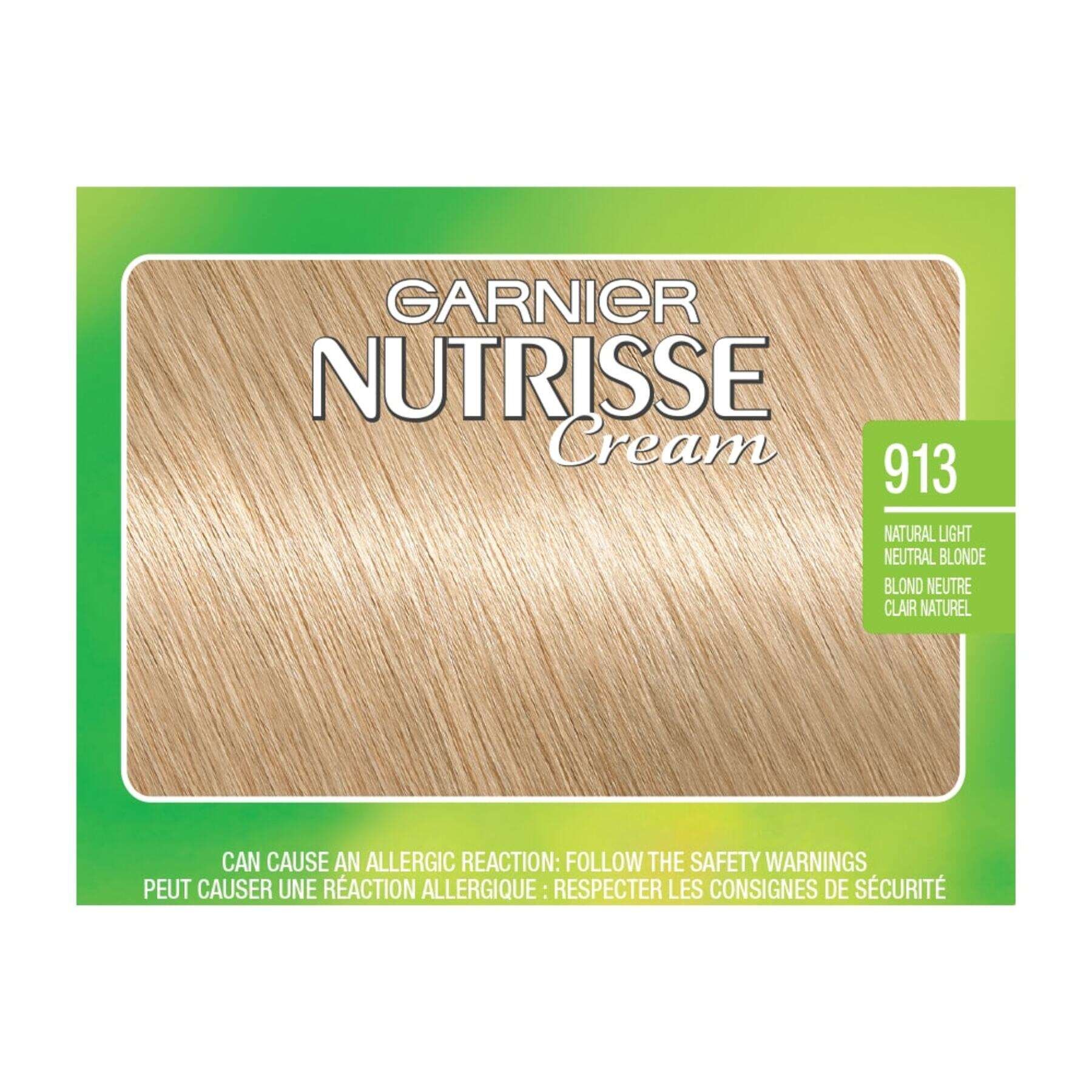 garnier hair dye nutrisse cream 91 light ash blonde 0603084435029 swatch