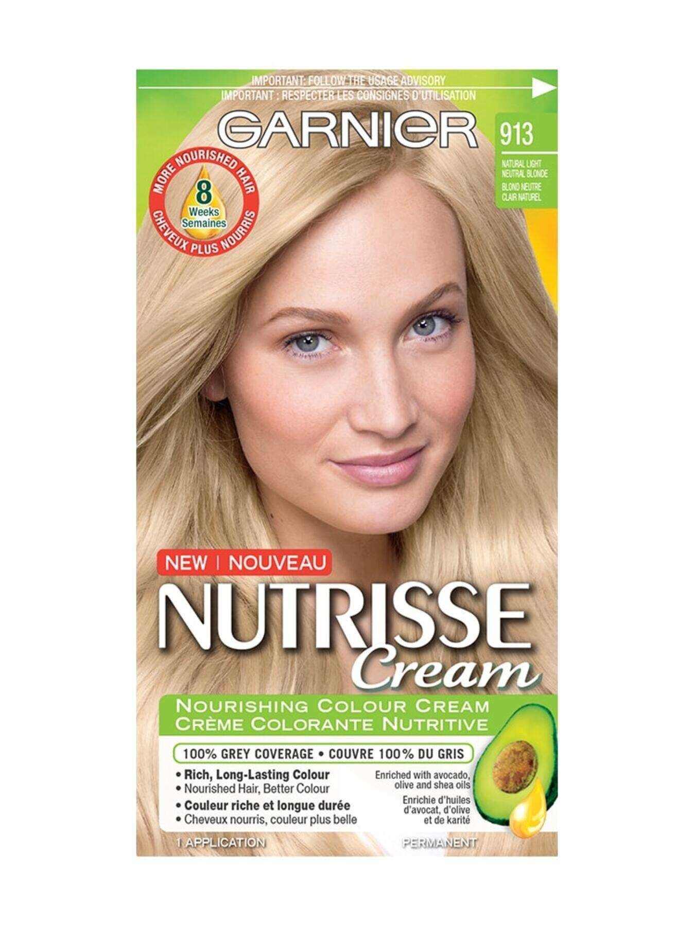 garnier hair dye nutrisse cream 91 light ash blonde 0603084435029 t1